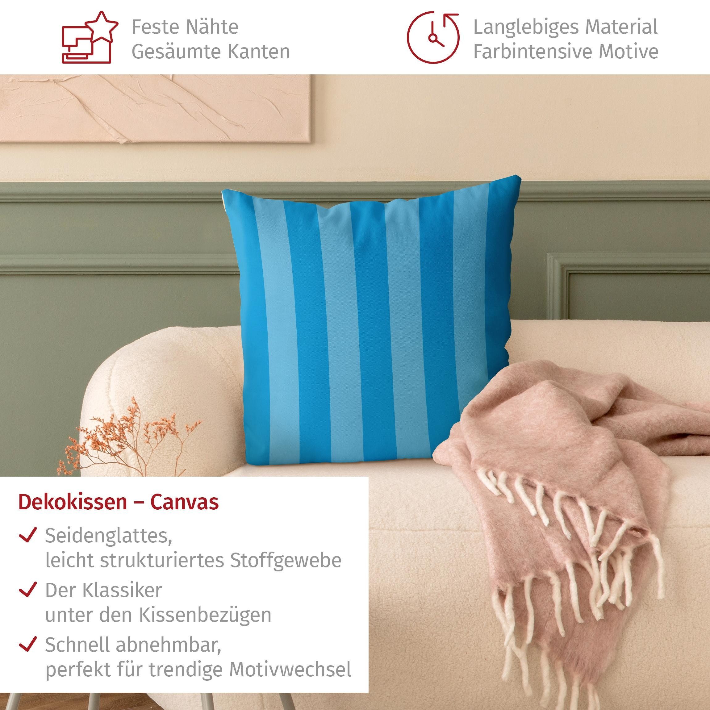 Bilderdepot24 Dekokissen drinnen Kissenhülle/ Sofakissen/ Zierkissen blau Muster, Bezug mit / ohne Füllung Zierkissen Outdoor Sofa Bett