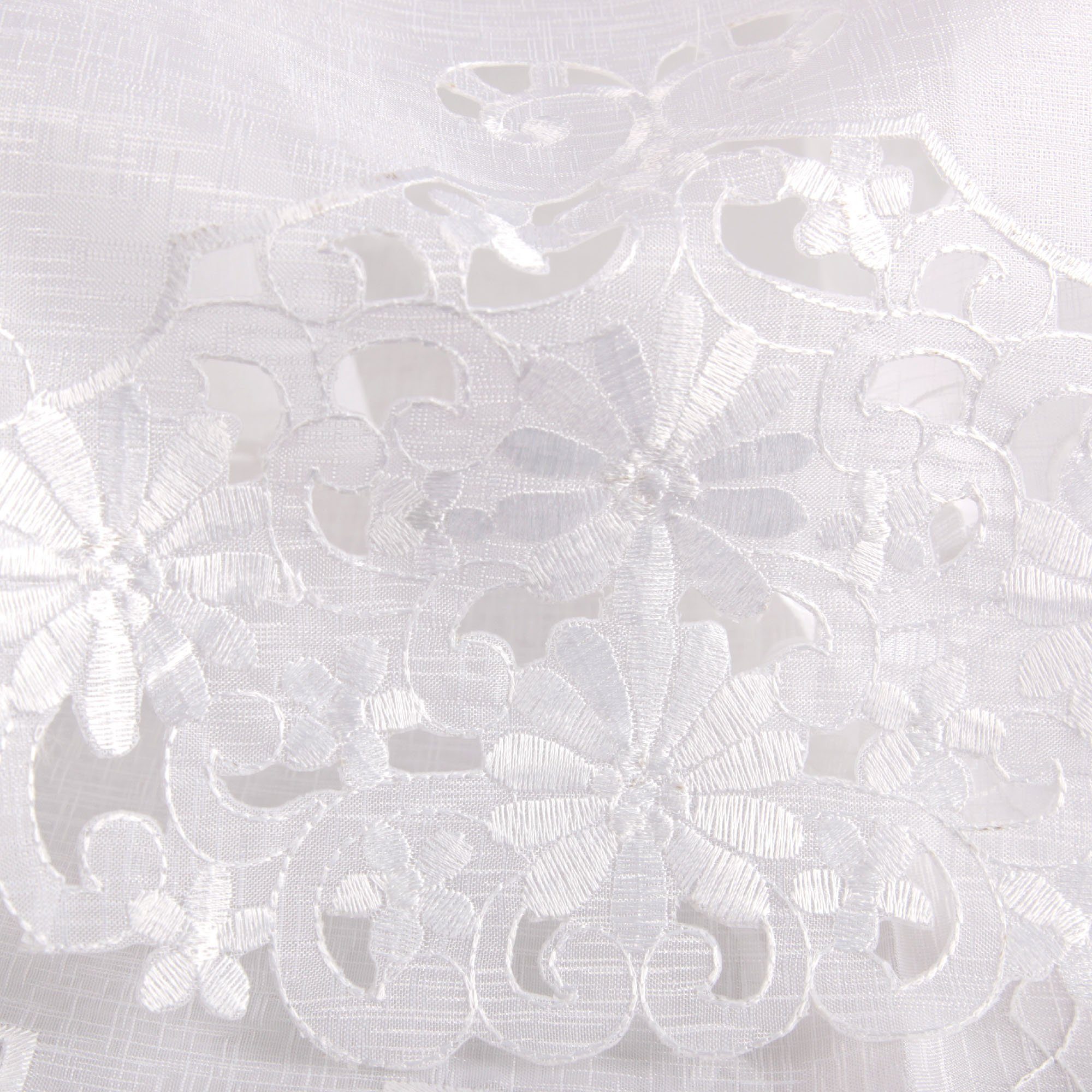 Arsvita Panneaux Blumen Mona mit Stickerei, Schlaufen, transparent, Türpanneaux 180x60cm Stangendurchzug, Voile Kurzgardine Bistrogardine – Bild 4 von 5