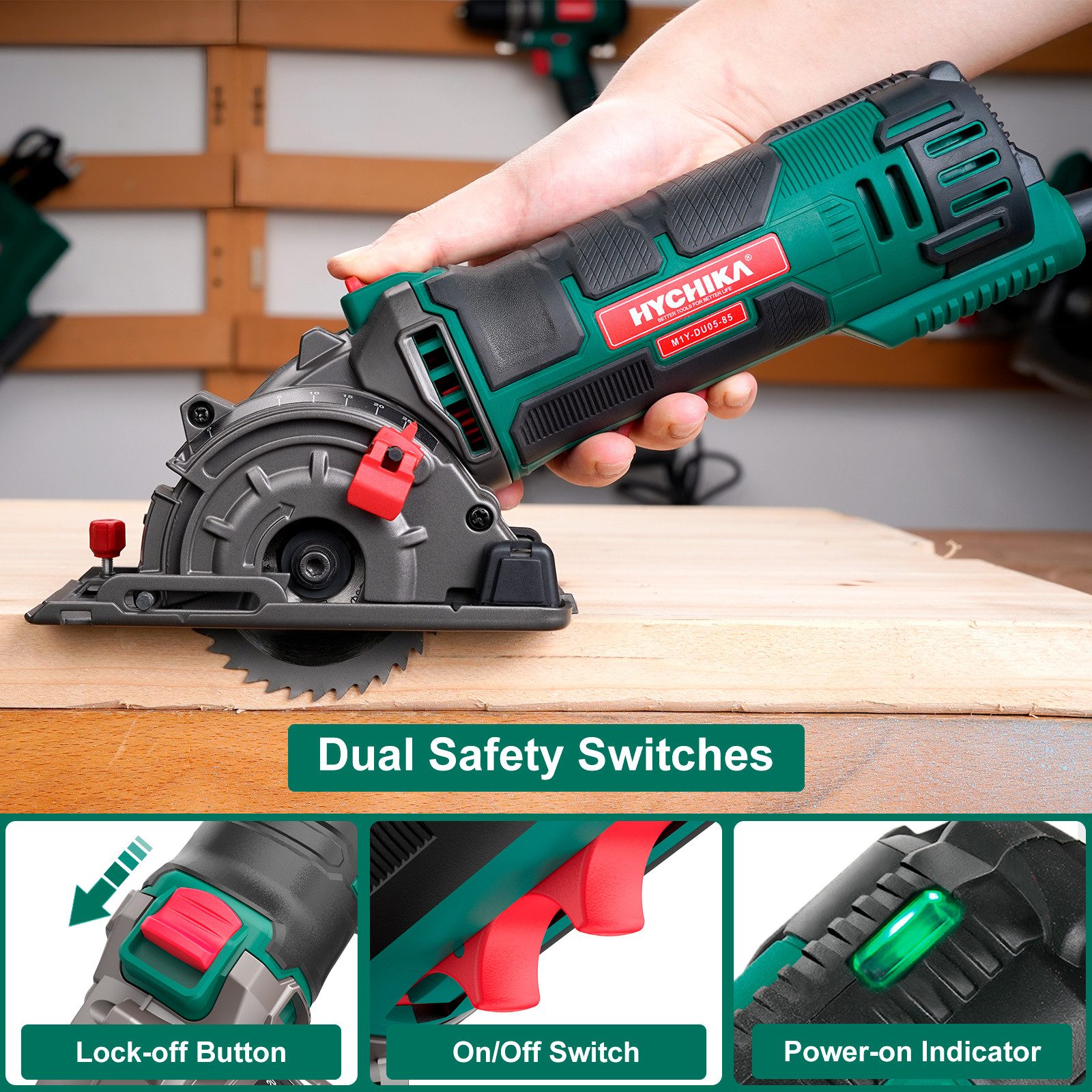 HYCHIKA BETTER TOOLS FOR BETTER LIFE Mini-Handkreissäge HYCHIKA Mini Circular Saw Hand-Held Circular Saw, 1-St.