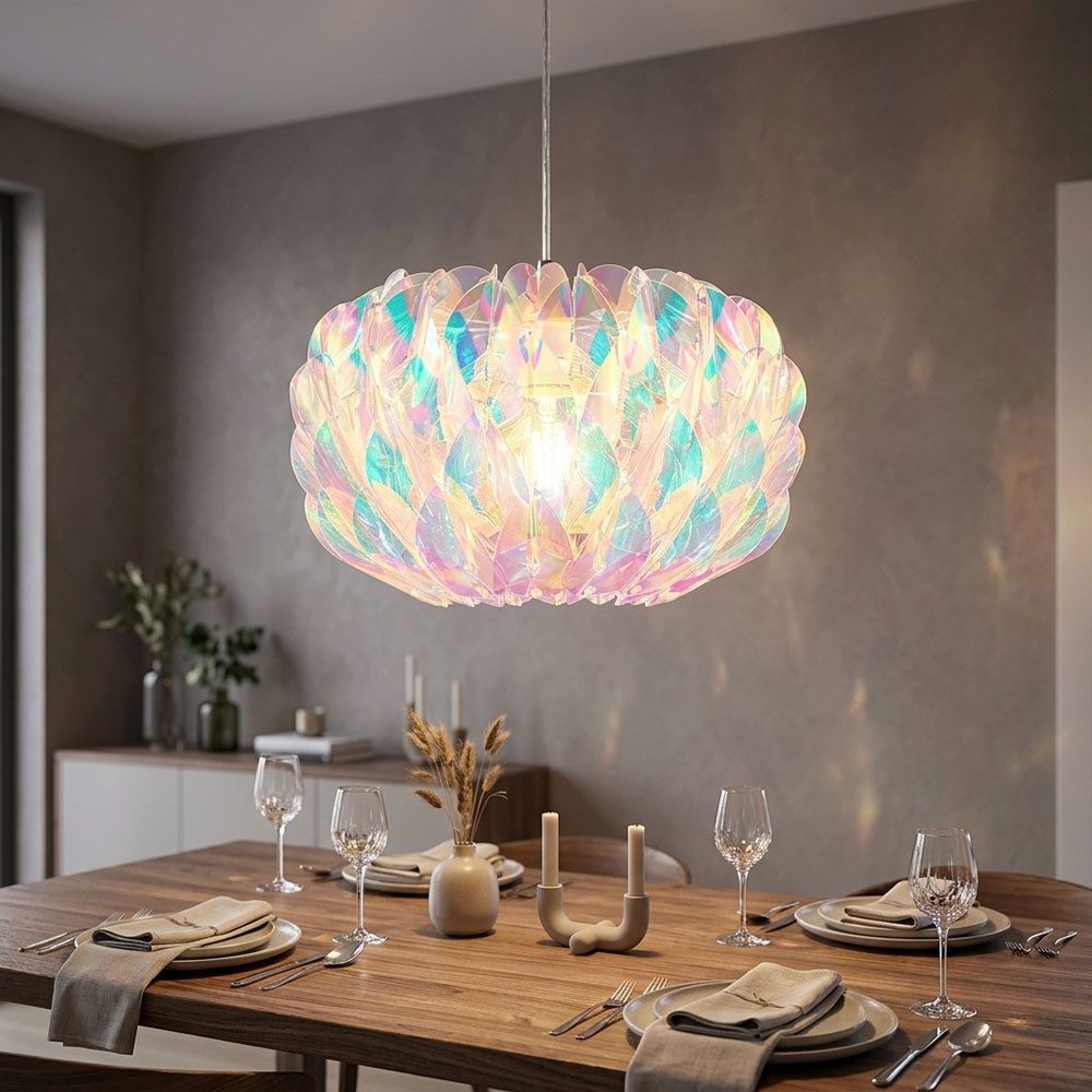 GLOBO LIGHTING LED Pendelleuchte, Leuchtmittel inklusive, Warmweiß, LED Pendelleuchte Hängelampe Metall Chrom Höhenverstellbar rund H120cm