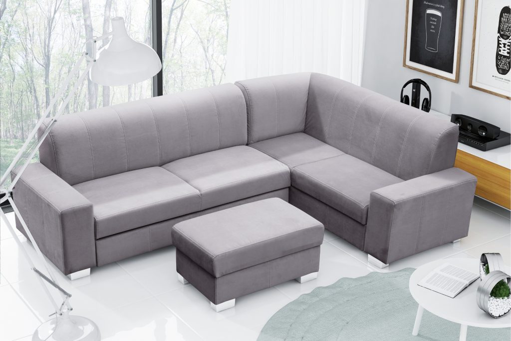 JVmoebel Ecksofa Designer Ecksofa in Schwarz-Grau mit Schlaffunktion und Stauraum, Made in Europa