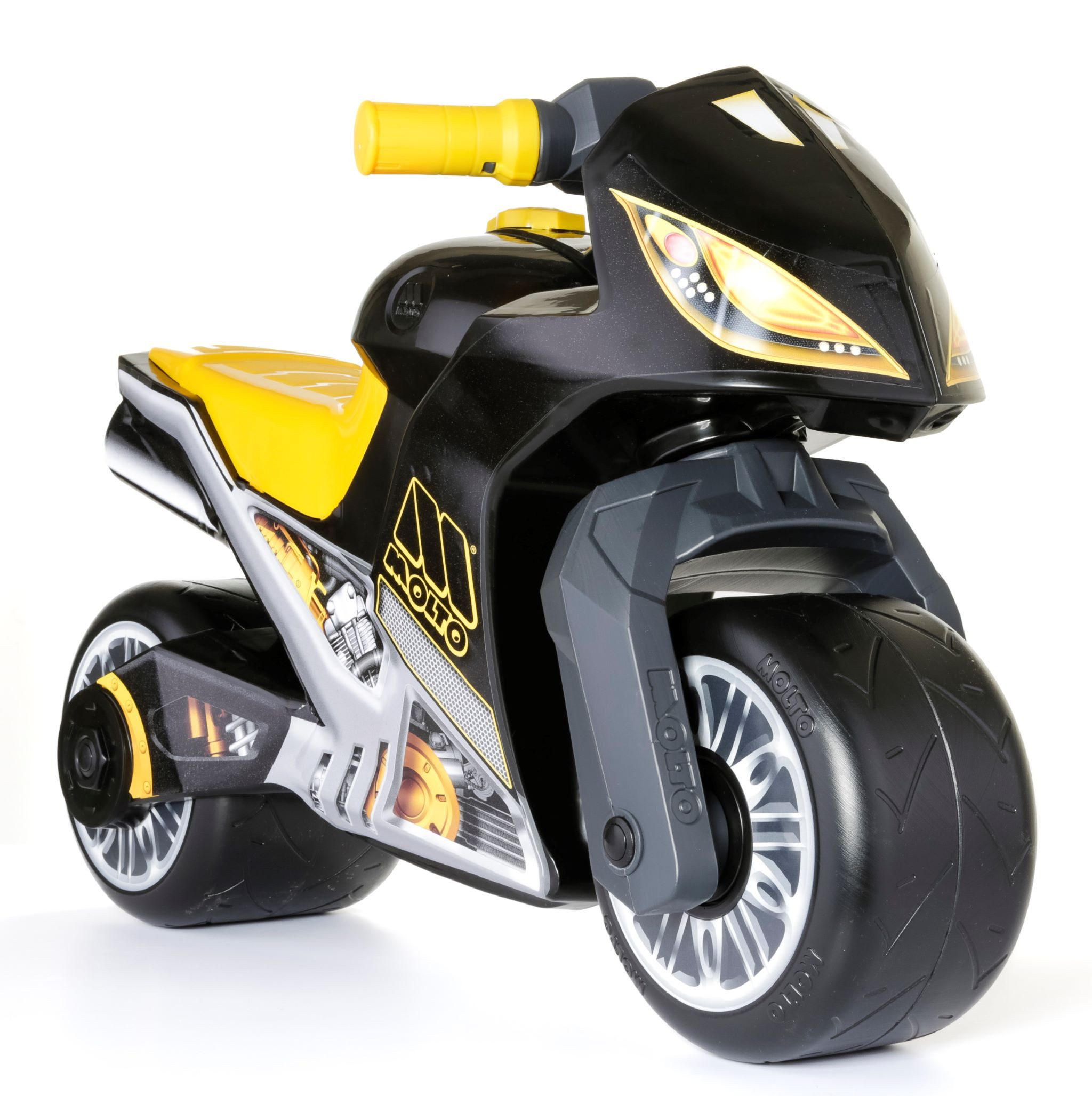 MOLTO Rutschmotorrad für Kinder ab 1,5 Jahre Laufrad stabil schwarz gelb, für Kinder ab 1,5 Jahre