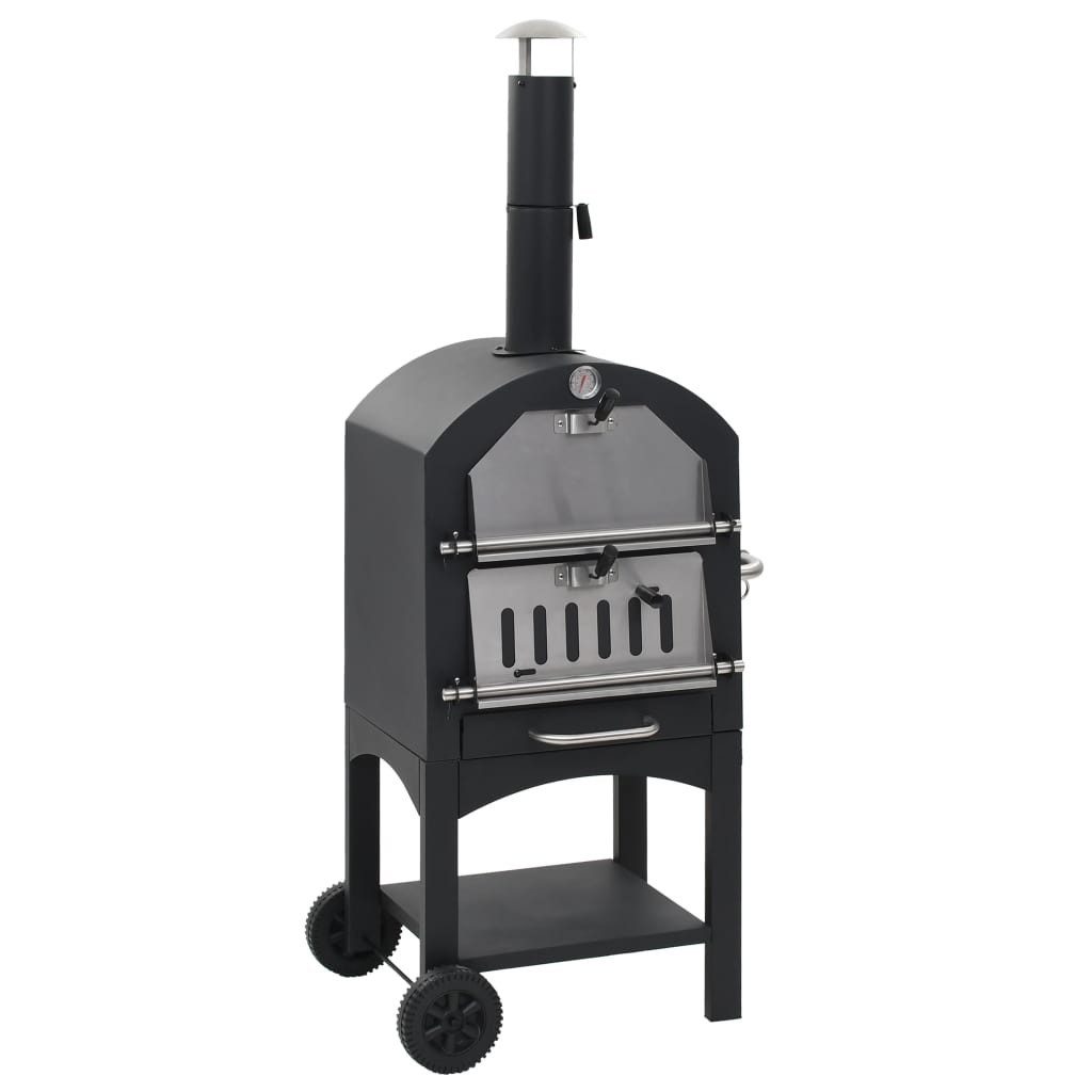 Holzkohlegrill Garten-Holzkohle-Pizzaofen mit Schamottstein
