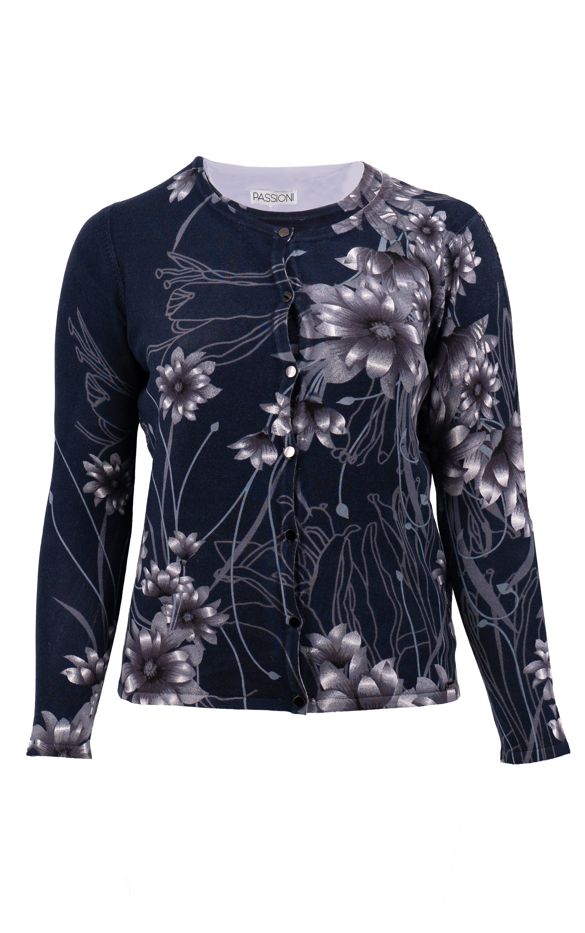 Passioni Cardigan Twinset mit blauem und günstig online kaufen