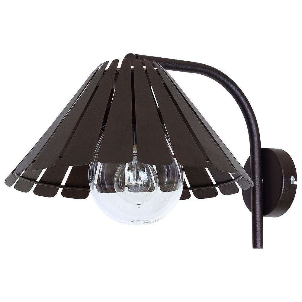 Licht-Erlebnisse Wandleuchte PAYTON, ohne Leuchtmittel, Wandlampe E27 Braun Glas Metall Vintage Beleuchtung