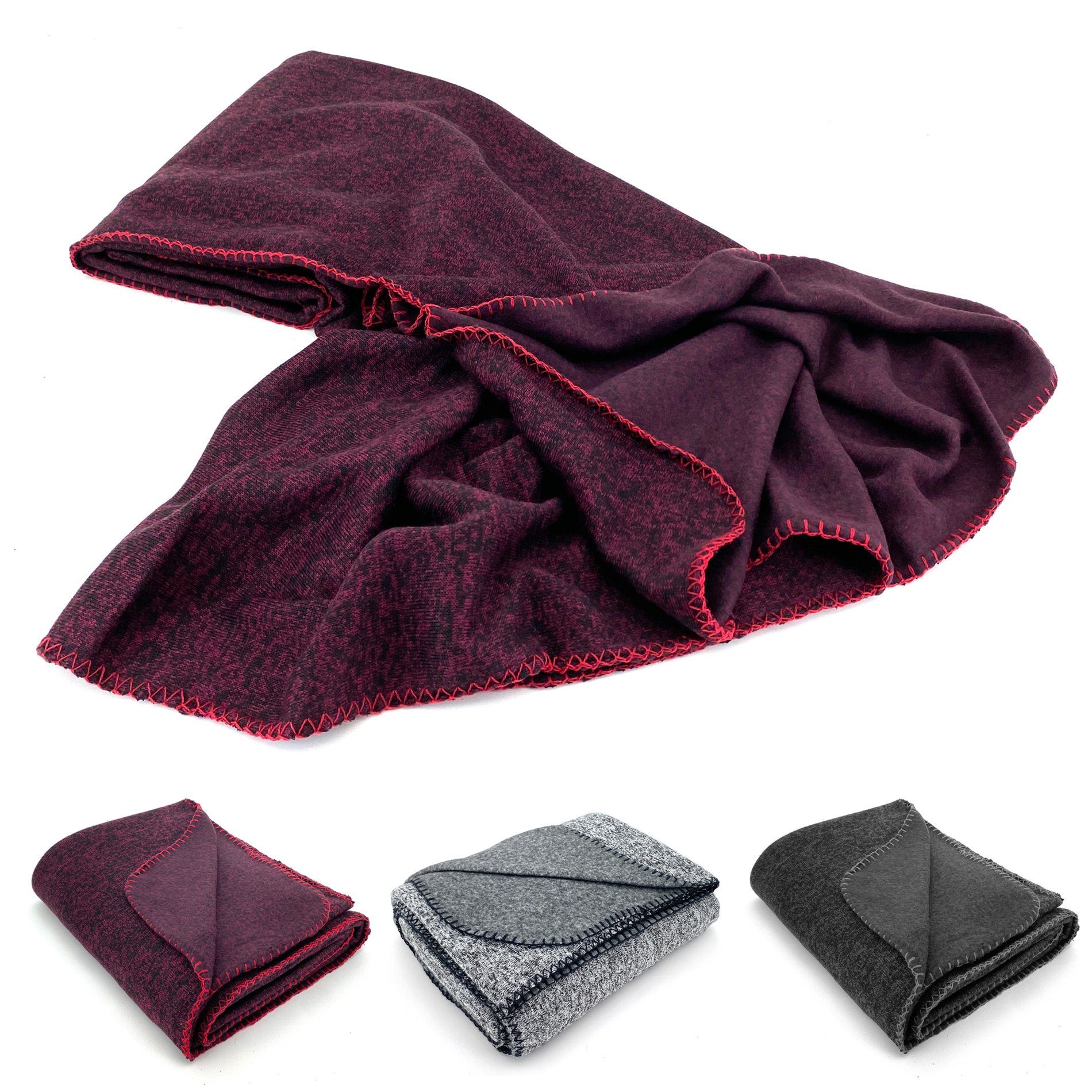 Wohndecke Strick Kuscheldecke Super Soft Fleece Sofadecke, heimtexland, Premium Qualität I meliert I Geschenkidee zum Wohlfühlen