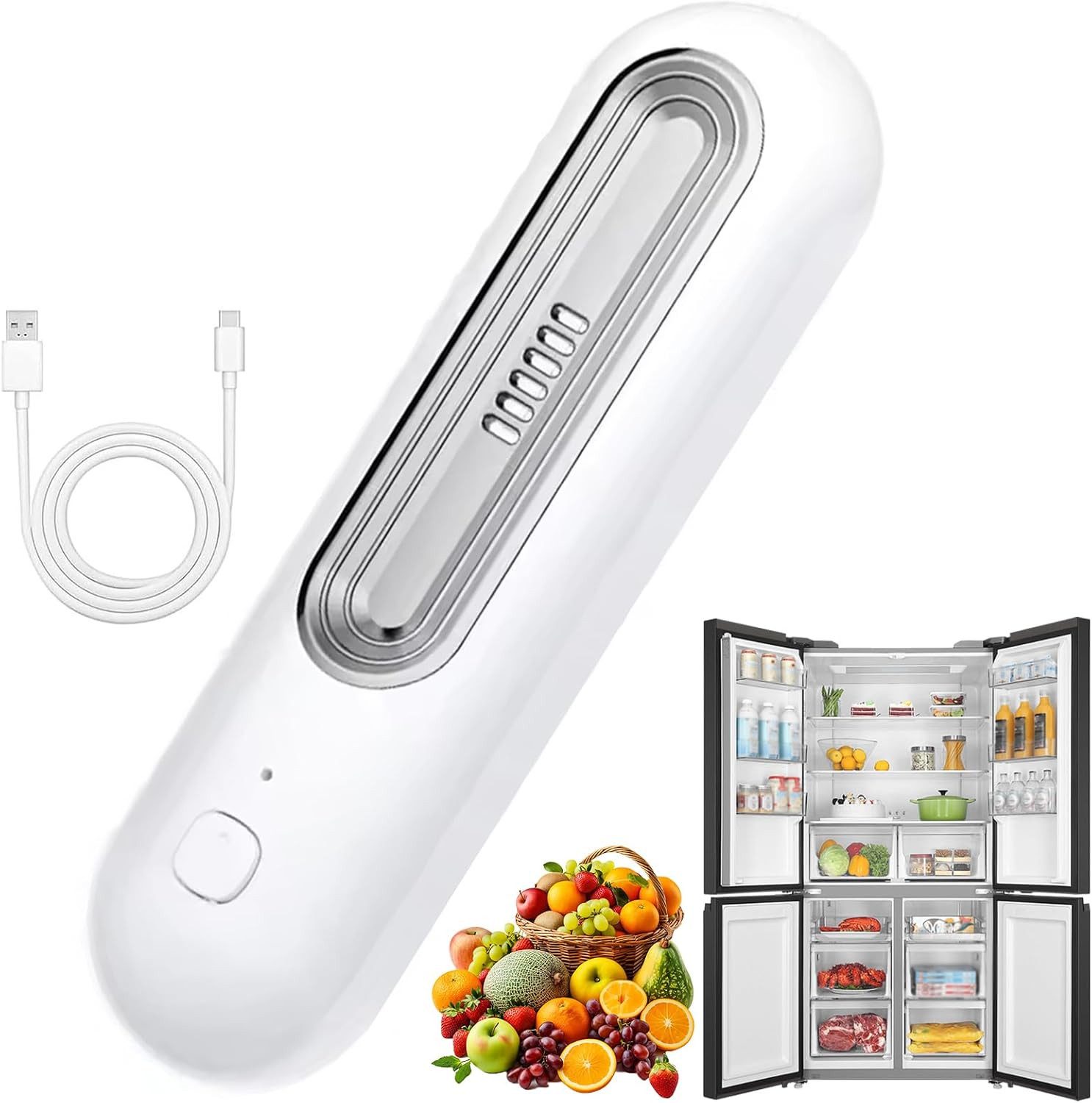 FELIXLEO Luftreiniger Fridge Deodorizer, 2 Modi, wiederaufladbarer Geruchsneutralisierer
