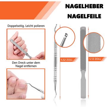 Novzep Nagelknipser-Set 4CR Nagelknipser-Set aus Edelstahl, leicht zu handhaben mit, dicken eingewachsenen Nägeln/harten Nägeln/Onychomykose, 6St