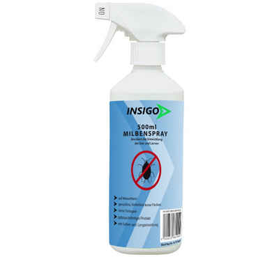 INSIGO Insektenspray Anti Milben-Spray Milben-Mittel Ungezieferspray, 1-St., auf Wasserbasis, geruchsarm, brennt / ätzt nicht, mit Langzeitwirkung