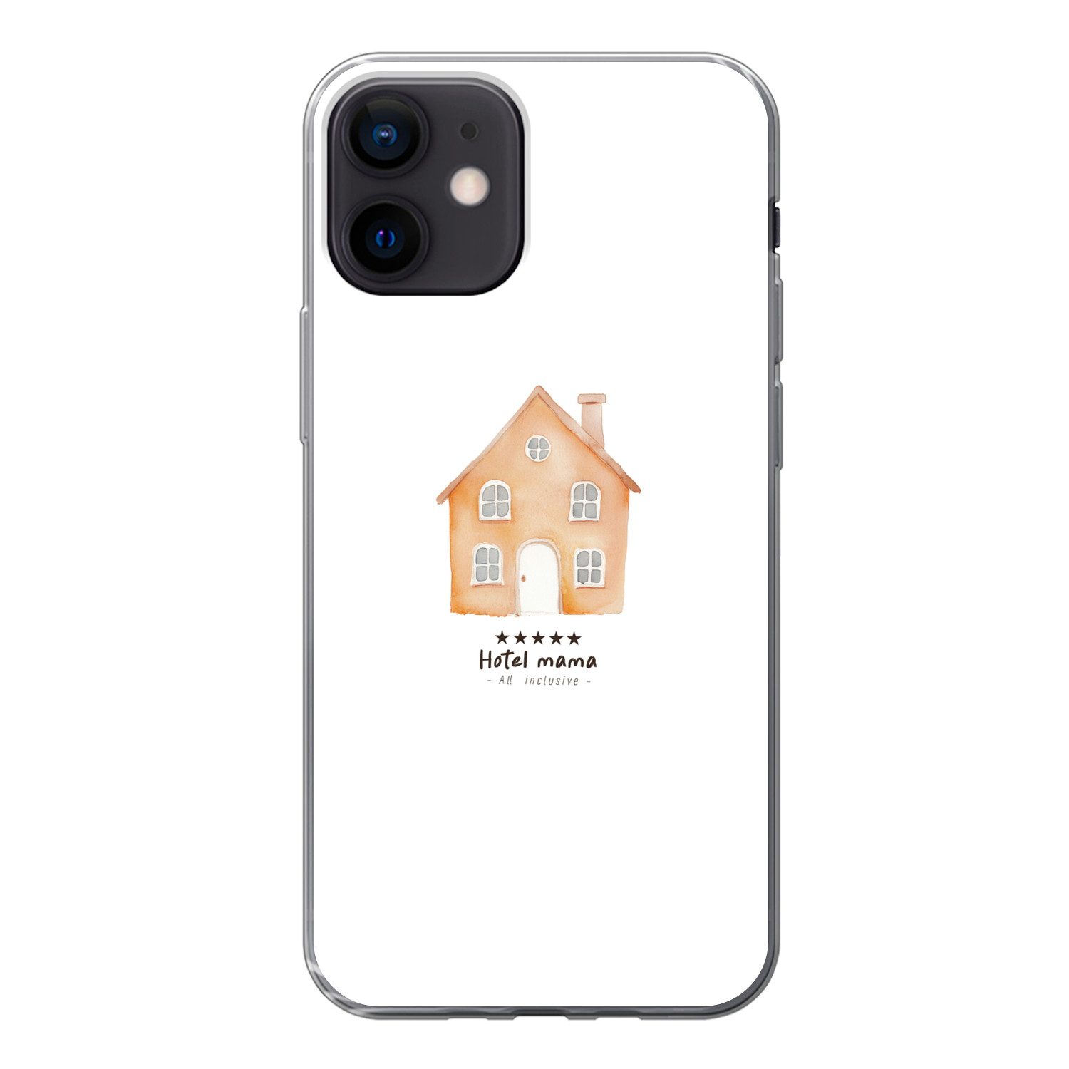 MuchoWow Handyhülle für Apple iPhone 12 Orange - Landhaus - Angebot - Hotel, Smartphone-Bumper, Print, Handy Schutzhülle Dünn