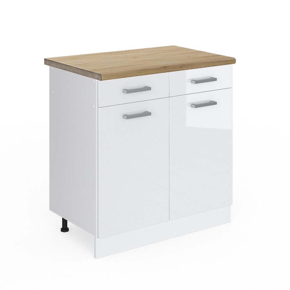 Vicco Unterschrank R-Line, Weiß Hochglanz/Weiß, 80 günstig online kaufen