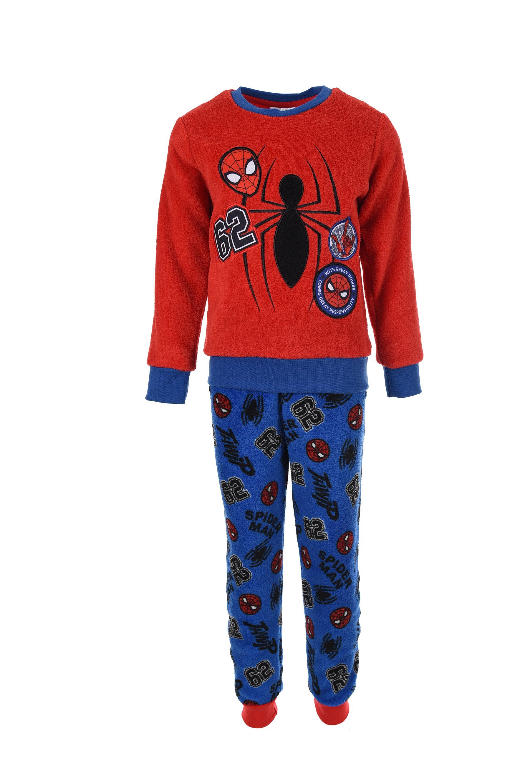 Kinder Kinderunterwäsche Spiderman Schlafanzug Kinder Jungen Fleece Pyjama langarm Nachtwäsche (2 tlg)