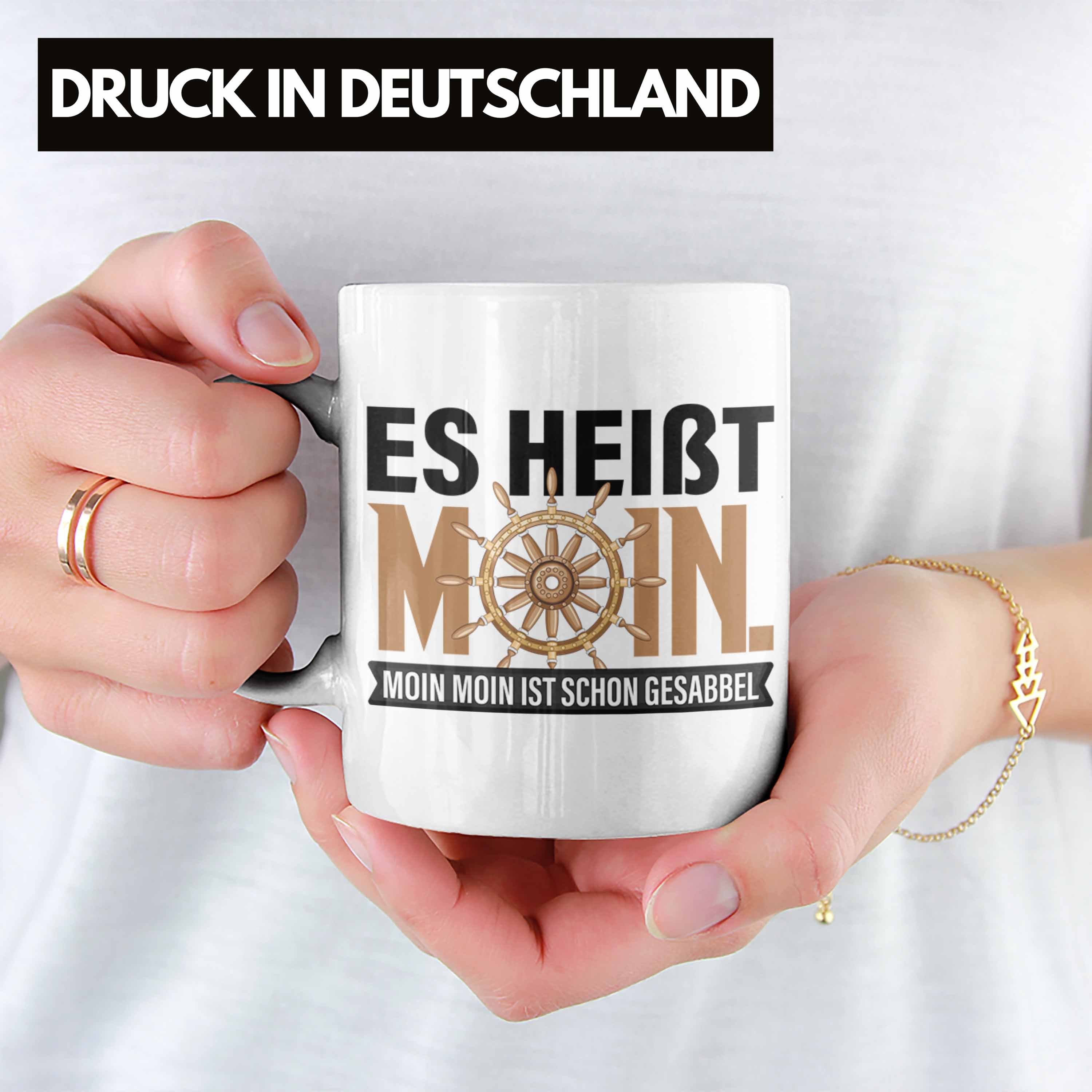 Norddeutsche Weiss Trendation Geschenk Tasse Hamburg Moin Gesabbel Tasse für Moin Moin