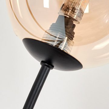hofstein Stehlampe Stehlampe aus Metall/Glas in Schwarz/Bernstein/Klar, ohne Leuchtmittel, Leuchte mit Glasschirmen (12cm), dimmbar, 6xG9, ohne Leuchtmittel