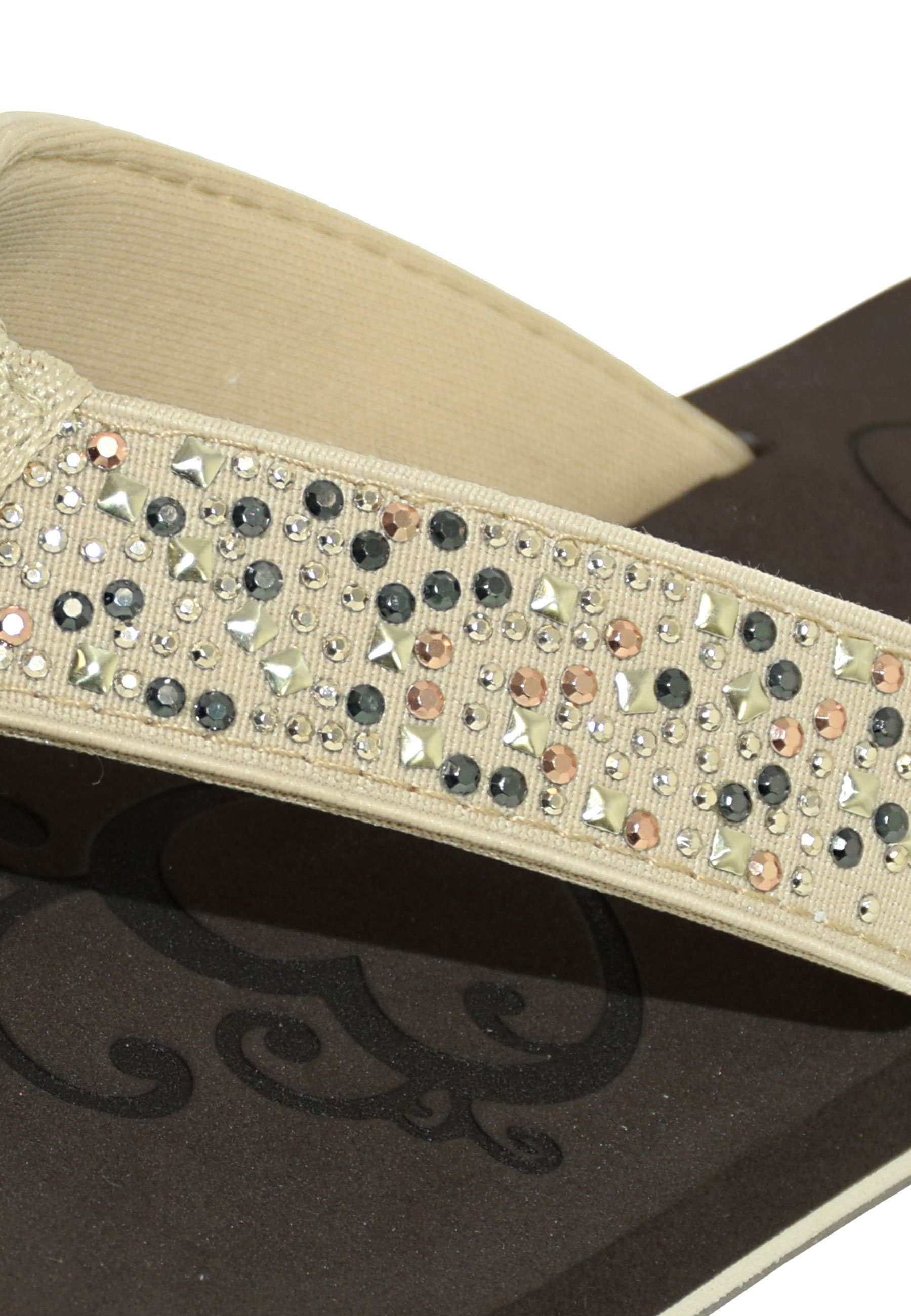 MADSea Midnight Badepantolette Zehentrenner Flip Flop mit Strass