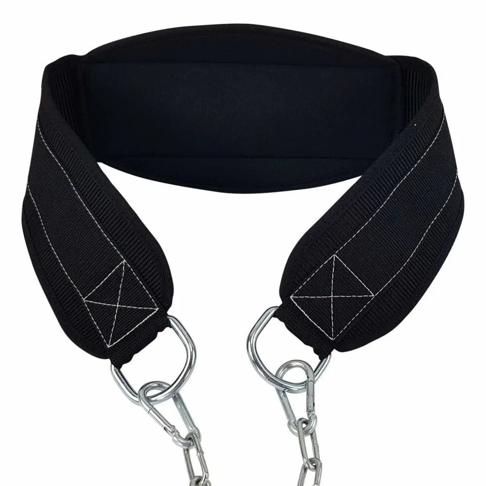 Sport-Knight® Dip-Gürtel Dip-Gürtel, lange Metallkette, maximaler Tragekomfort, schwarz