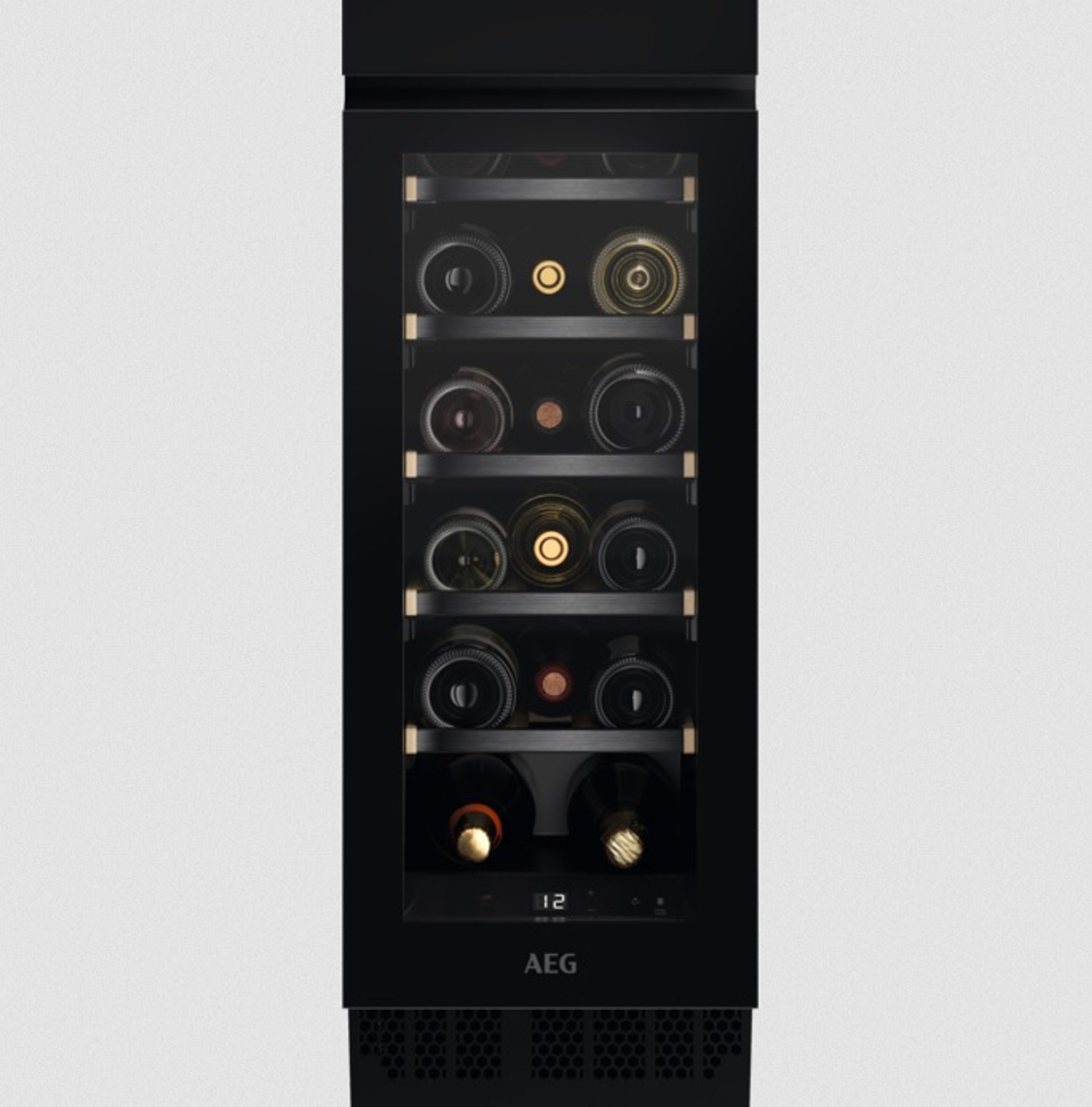 AEG Einbauweinkühlschrank AWUS018B7B, für 18 LED-Beleuchtung á 0,75l,Single-Zone Standardflaschen 5,Seitliche Pro Pro,Cellar