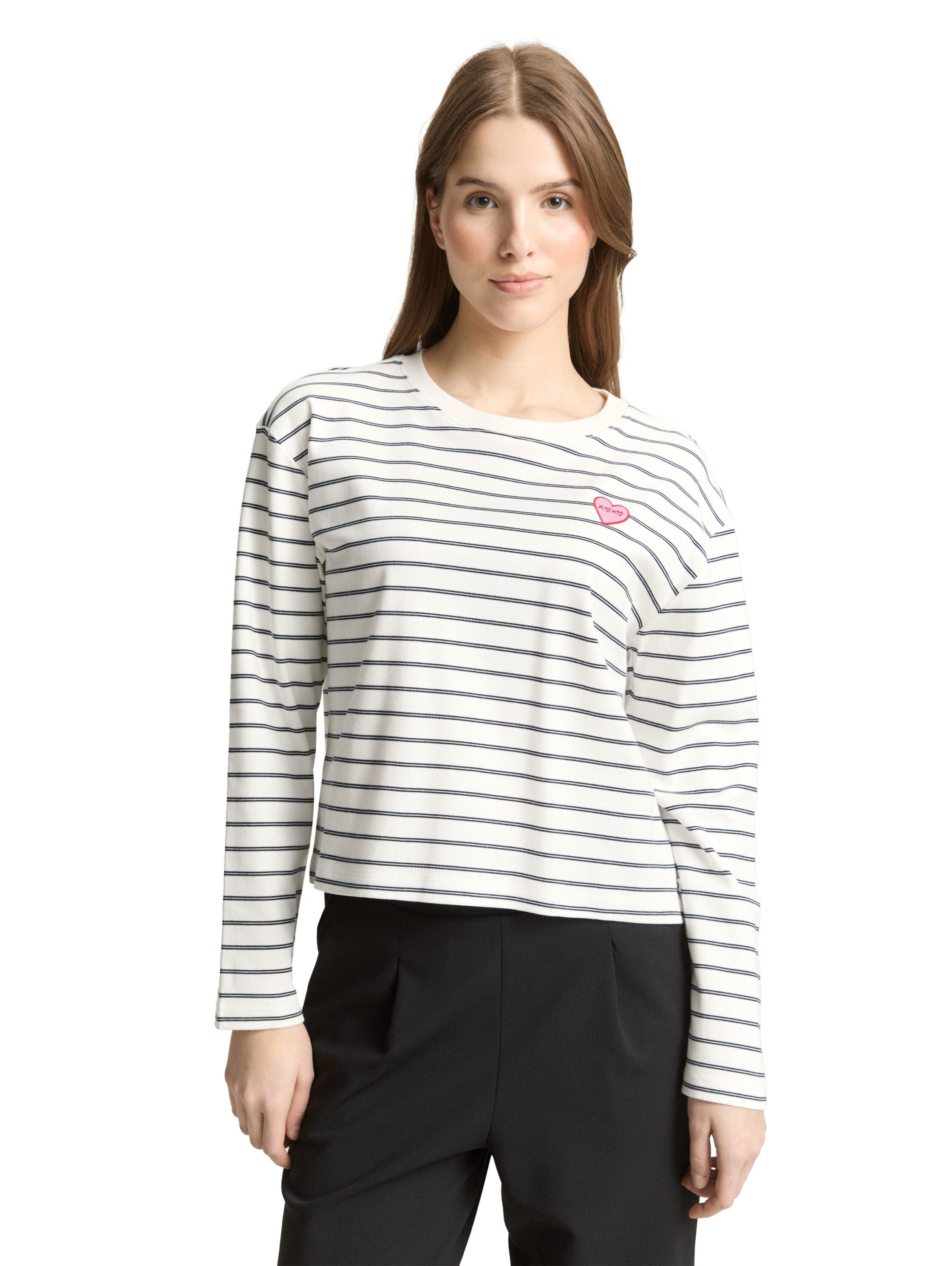 TOM TAILOR Denim T-Shirt mit Streifen Muster günstig online kaufen