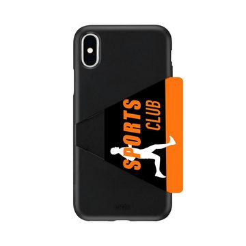 Artwizz Smartphone-Hülle Artwizz TPU Card Case - Artwizz TPU Card Case - Ultra dünne, elastische Schutzhülle mit Kartenfach auf der Rückseite für iPhone X (kompatibel mit iPhone Xs), Schwarz