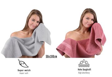Betz Handtuch Set 10-TLG. Handtuch-Set Premium, 100% Baumwolle, (Set, 10-tlg), Farbe Silbergrau & Altrosa