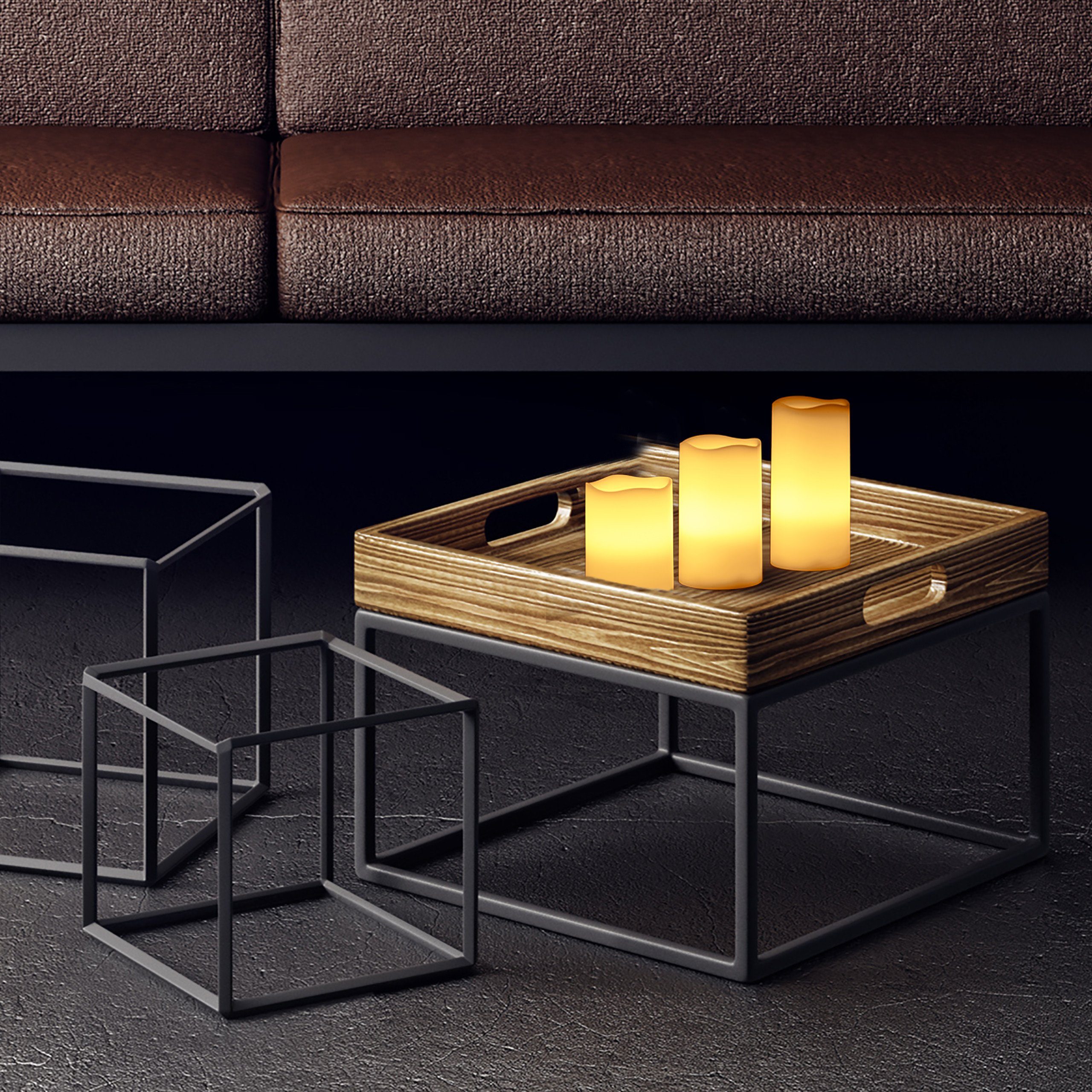 relaxdays LED-Kerze Echtwachs im 3er Set günstig online kaufen