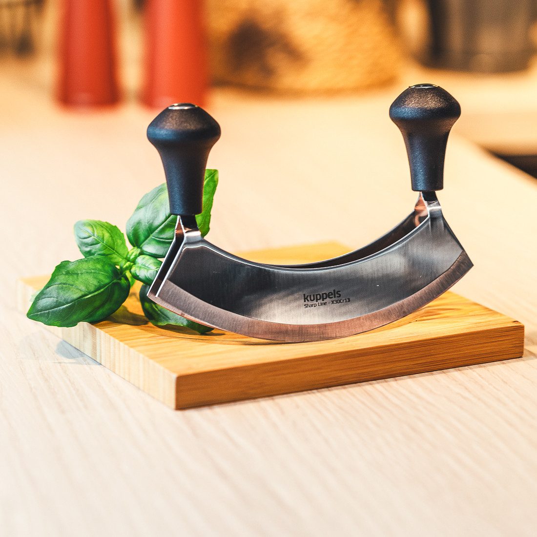 Kuppels Wiegemesser SHARP LINE EDITION, hochwertige Rundklinge, ideal für Kräuter