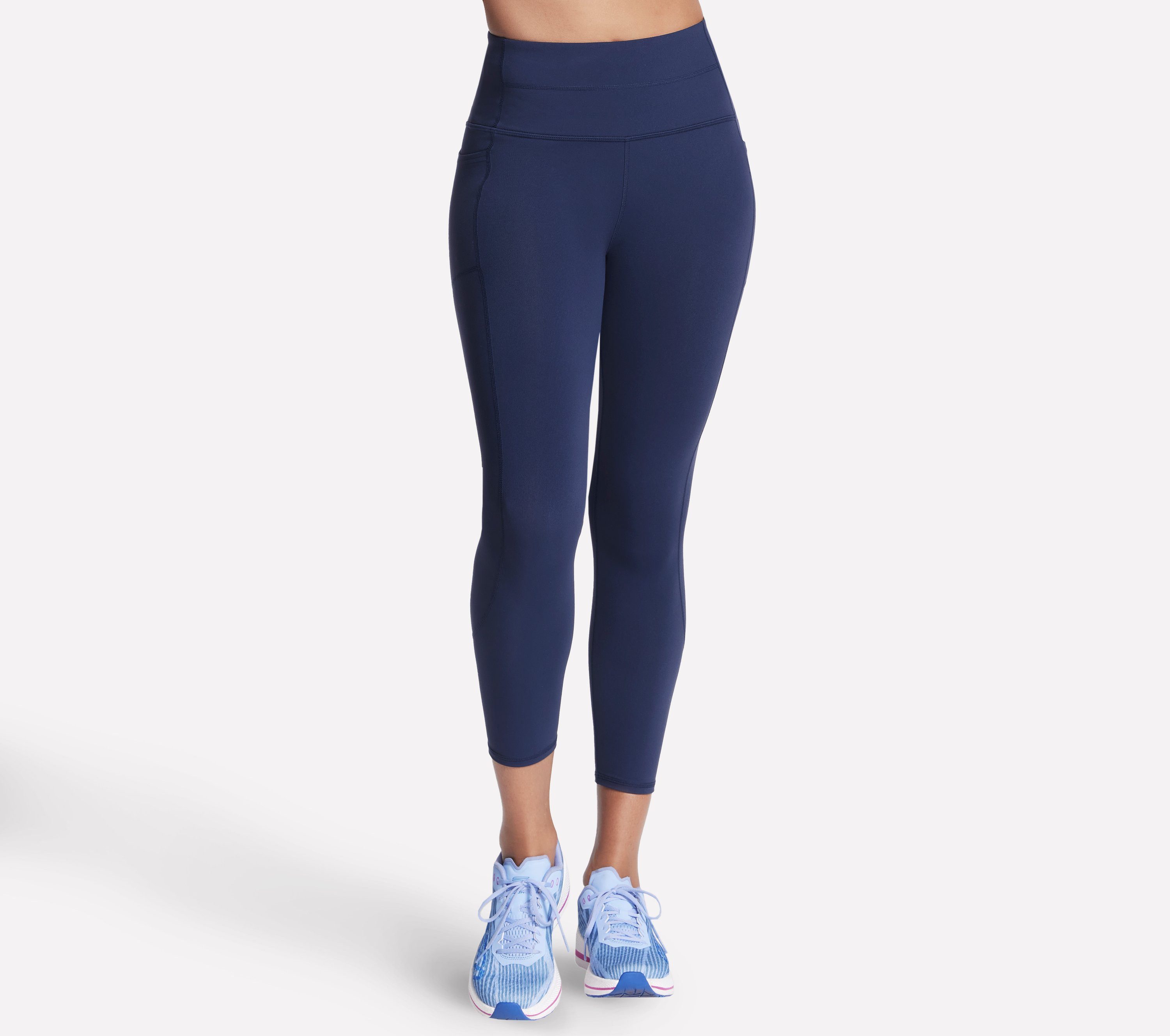 Skechers 7/8-Leggings mit Seitennahttaschen, aus Jersey-Material, schmale Beinform