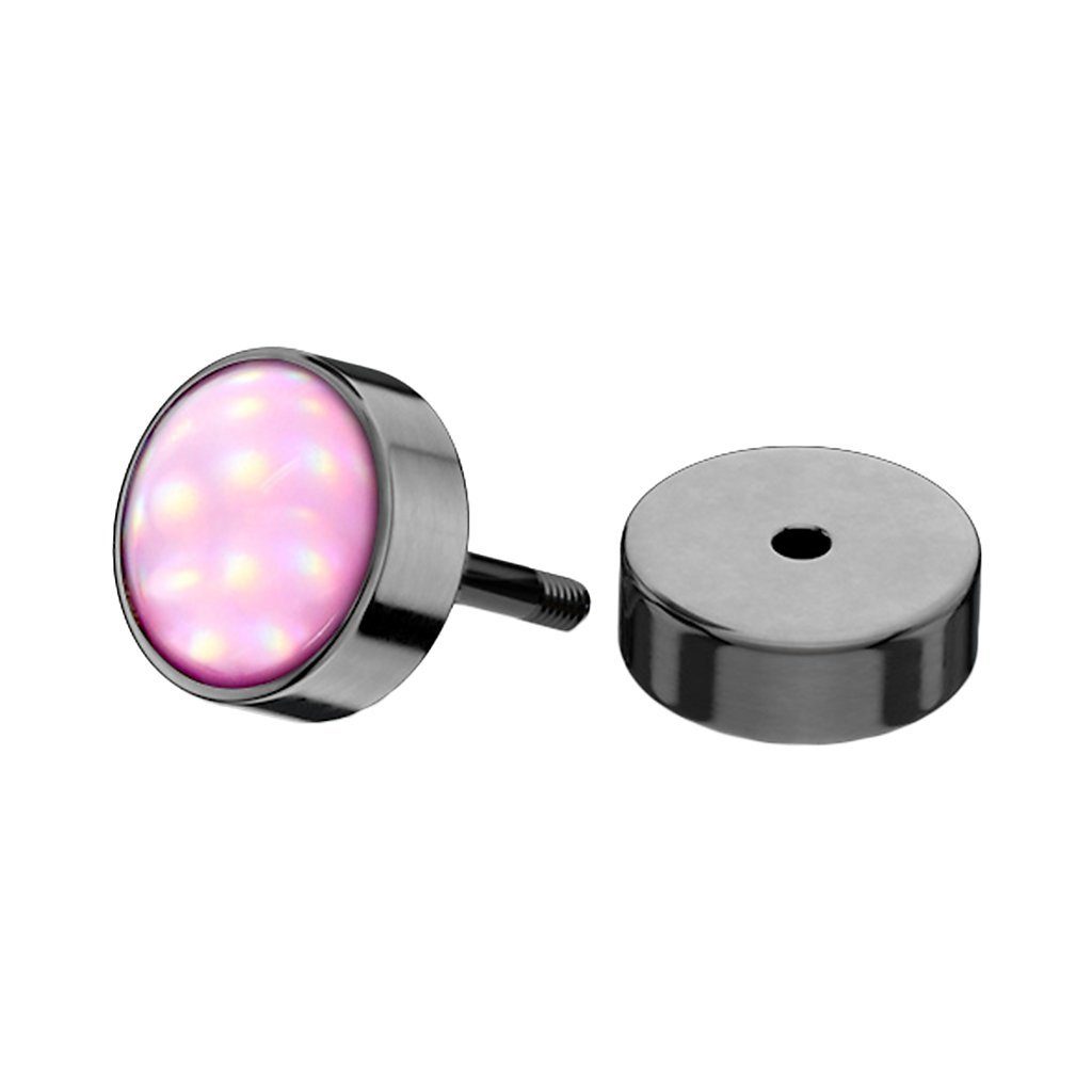 Tunnel glänzenden Taffstyle Ohrstecker Stein, Hantel Schwarz Ohrstecker Hantel Pink Ohrringe Piercing-Set Plug Flesh Piercing Epoxy Fake Platte - Stecker Runde