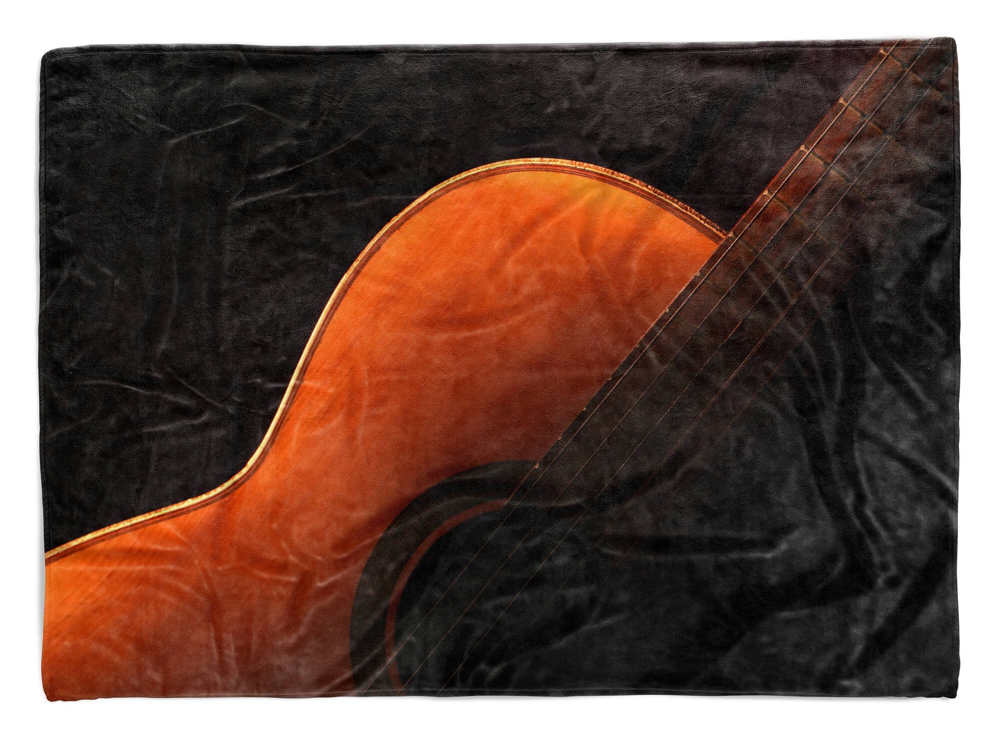 Schö, Musik mit Strandhandtuch Baumwolle-Polyester-Mix Art Handtuch Gitarre (1-St), Kuscheldecke Handtuch Sinus Saunatuch Fotomotiv Handtücher