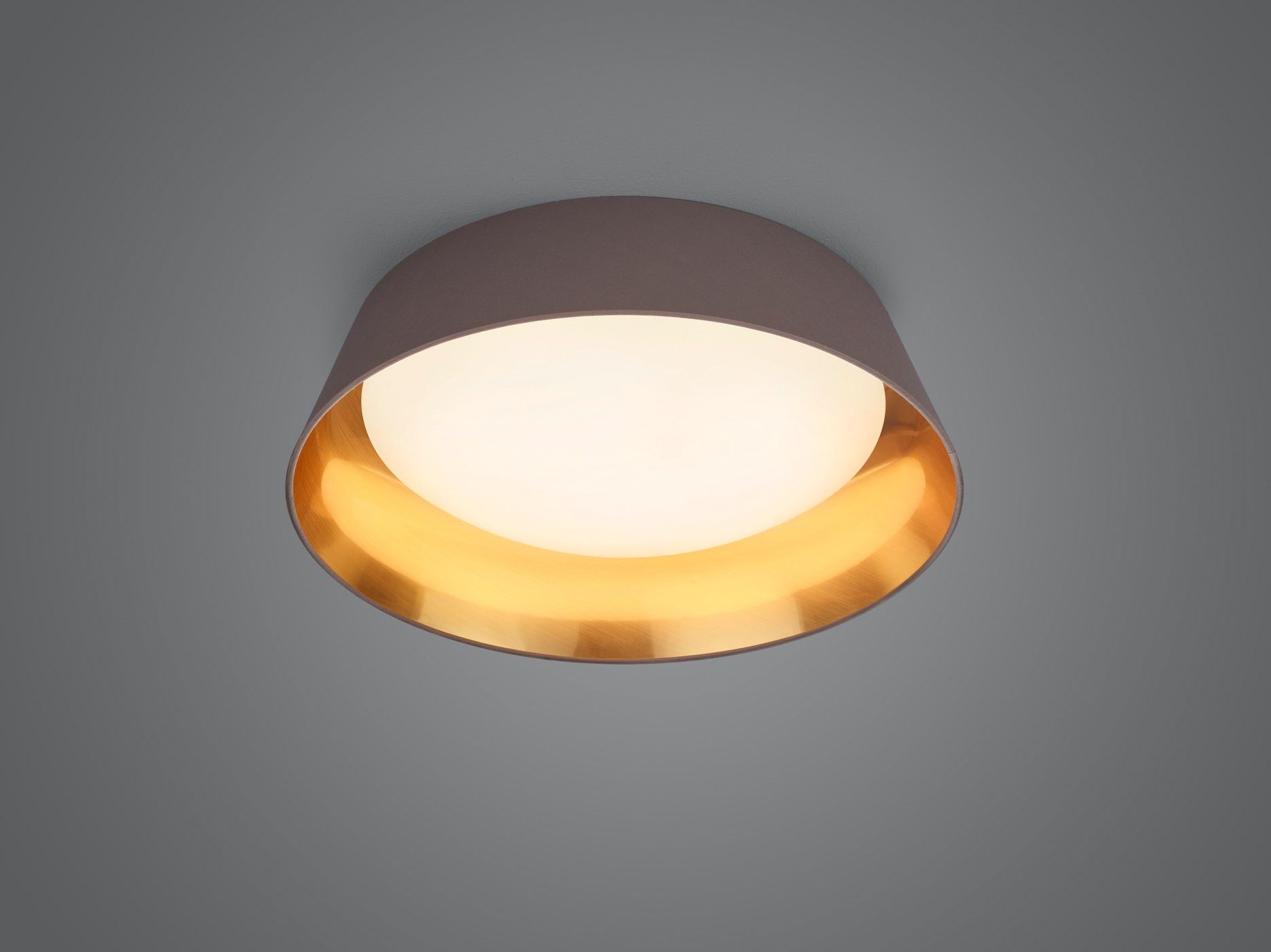 LED goldfarbig, fest taupe und innen 45cm, Warmweiß, 2000 K, Lm, 3000 Schirm Josie, warmweiß Ø integriert, my home Deckenleuchte