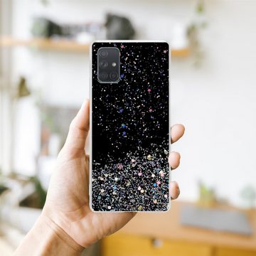 Cadorabo Handyhülle Samsung Galaxy A71 5G Samsung Galaxy A71 5G, Flexible TPU Silikon Handy Schutzhülle - Hülle - mit Glitzer