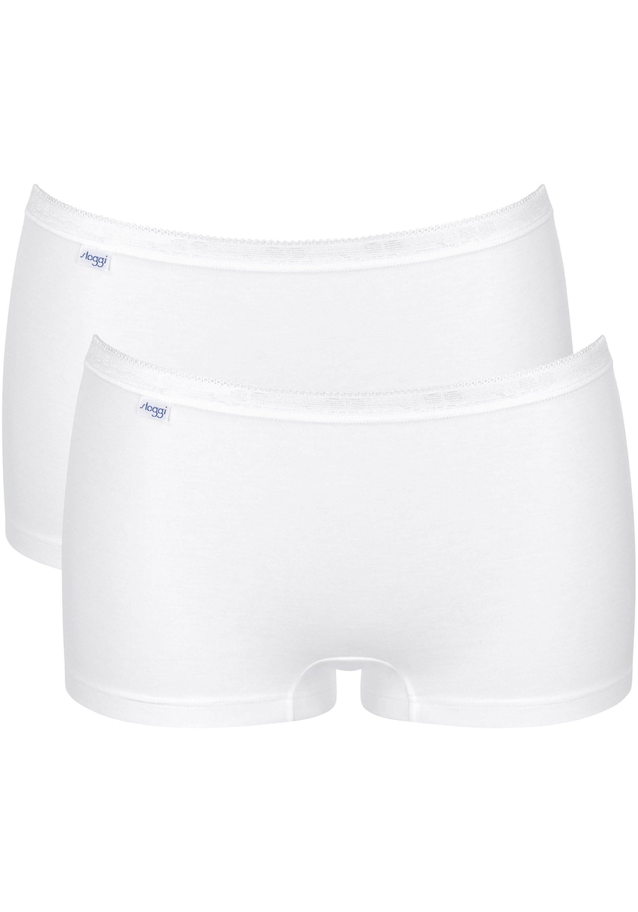 Sloggi Panty mit + white 2-St) Short (Packung, Basic kleinem sloggi-Flag