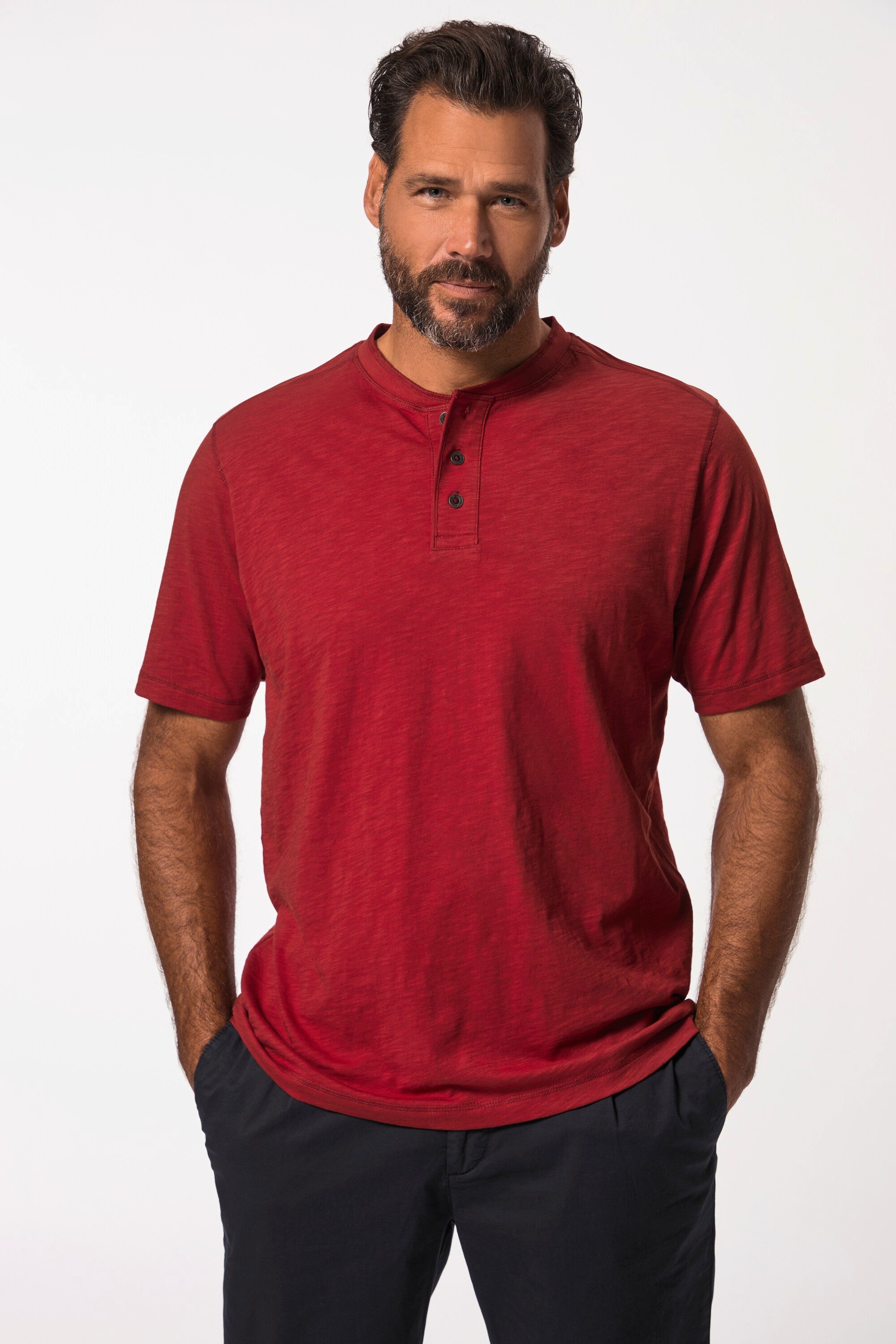 JP1880 T-Shirt Henley Halbarm Rundhals mit günstig online kaufen