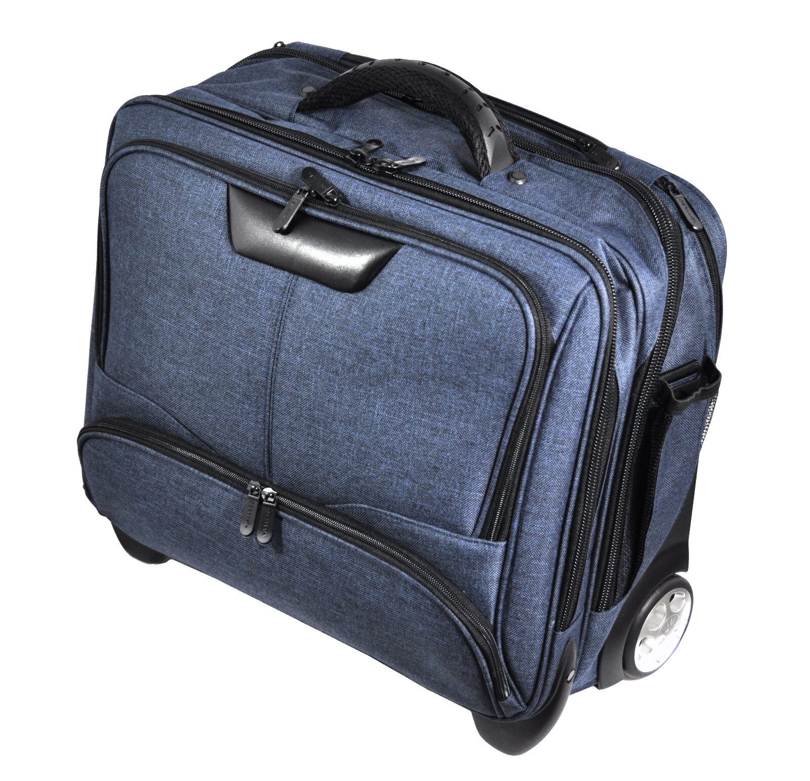 Dermata Business-Trolley Laptoptasche Pilotenkoffer mit Trolley / Rollen, vielseitig und robust, 2 Rollen