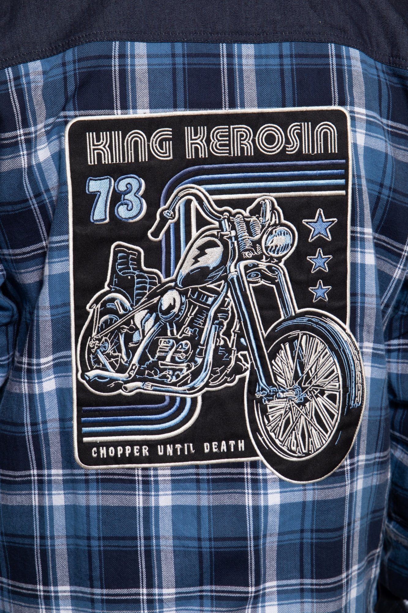 Stickereien hochwertige Death Langarmhemd King KingKerosin ´till Chopper Kerosin