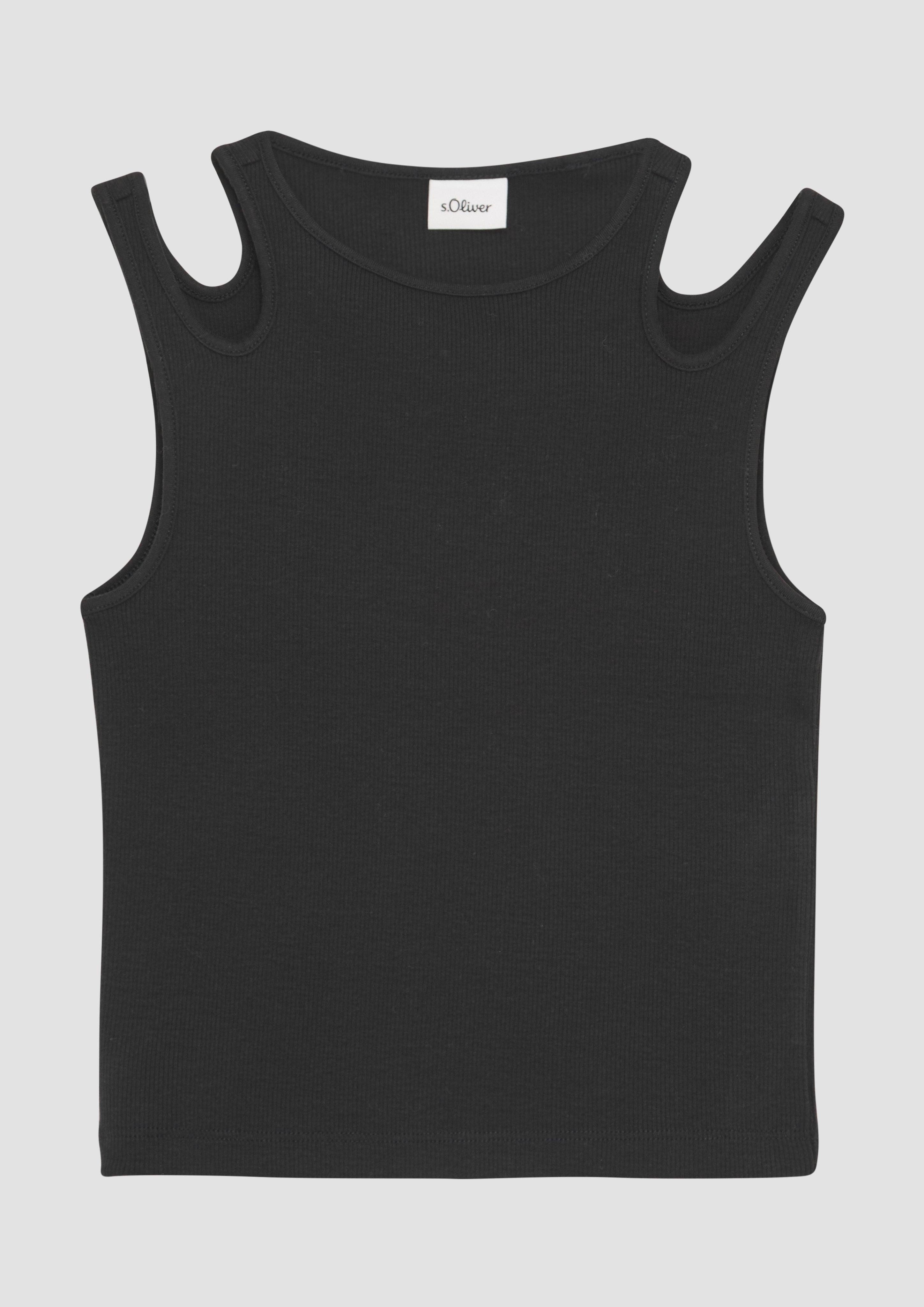 s.Oliver T-Shirt Verkürztes Tanktop im Slim Fit mit Cut-out-Details Cut Out