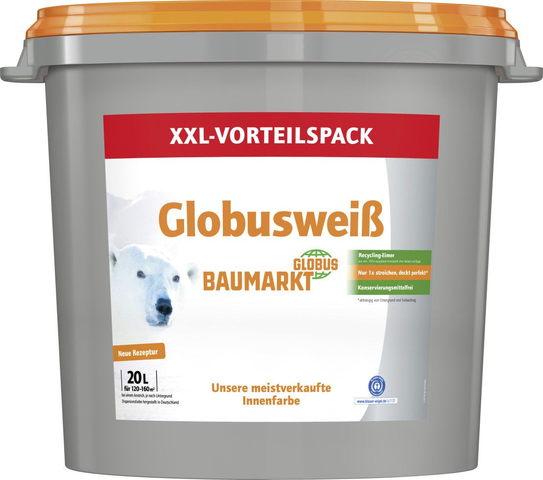 Globus Baumarkt Wandfarbe Globusweiß Wandfarbe matt konservierungsmittelfrei