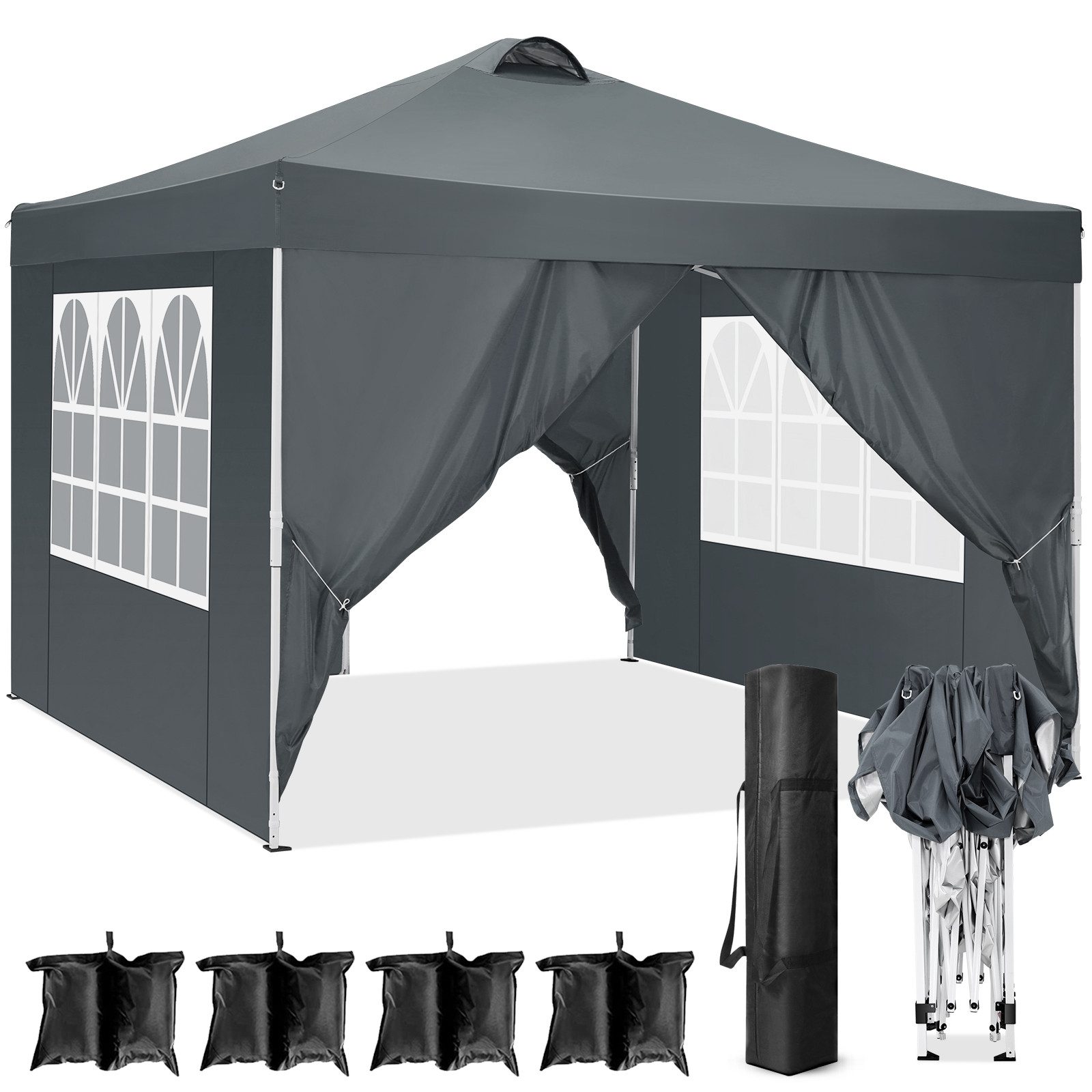 LUCKZON Pavillon 3x3m, mit Belüftung, wasserdicht, günstig online kaufen