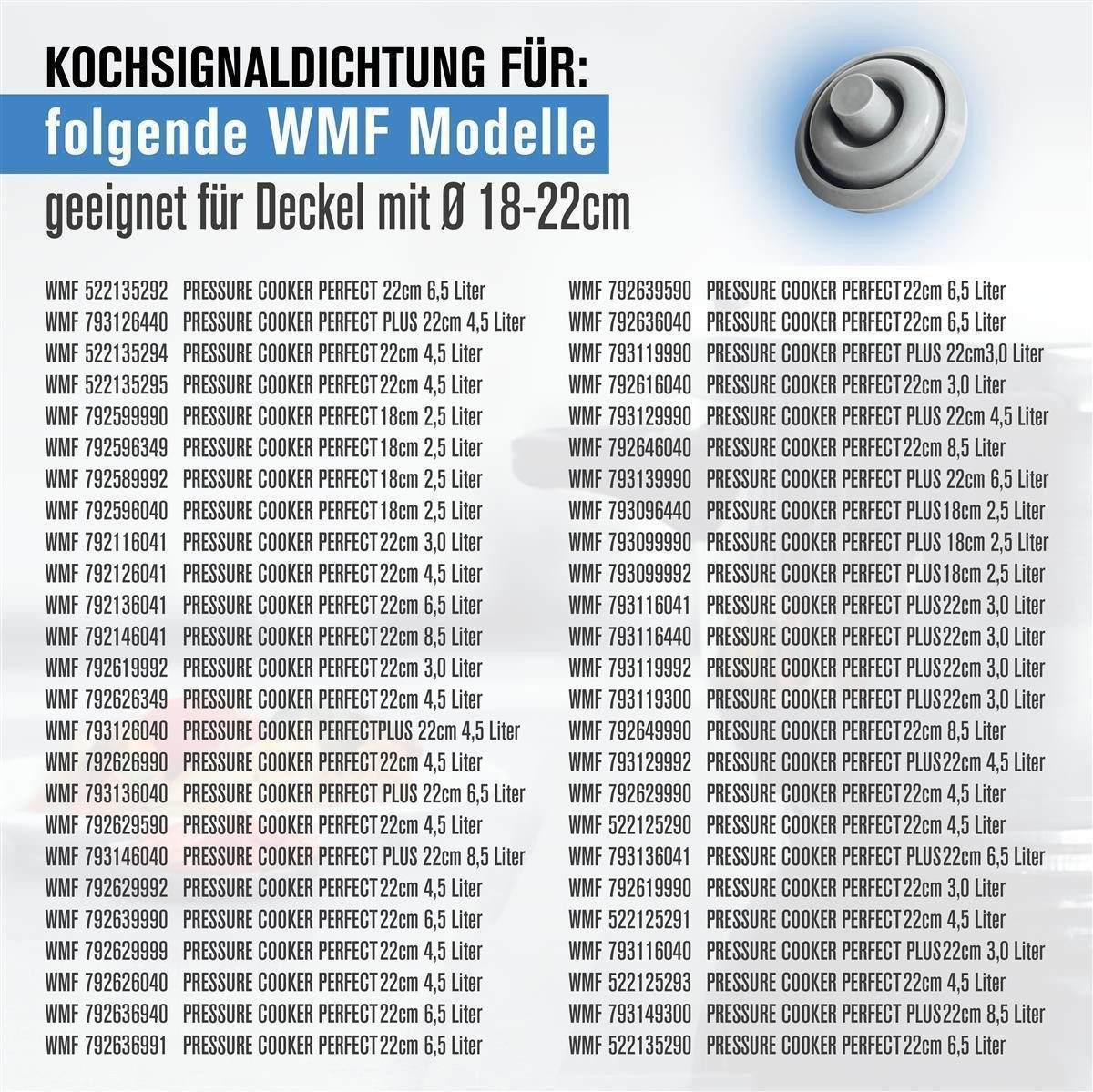 Piebert Schnellkochtopf-Dichtungsring Piebert Fix Kochsignaldichtung 39155 für WMF Perfect & Perfect Plus – Bild 5 von 5