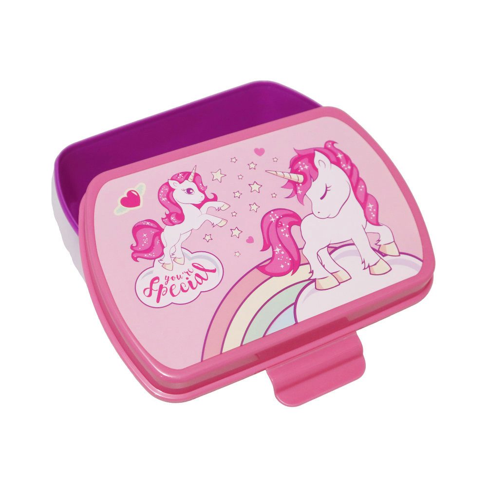 Kids Euroswan Lunchbox Sweet Einhorn Unicorn 2tlg. Set Brotdose plus Trinkflasche 500 ml, Kunststoff Alu, (2-tlg)