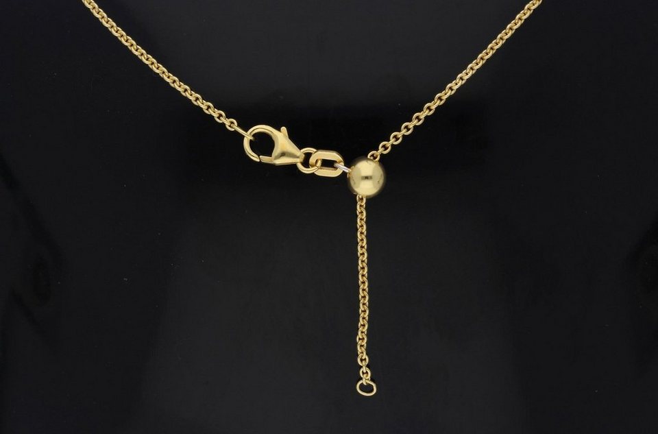 Adelia´s Kette mit Anhänger 333 Gold Sternzeichen Anhänger Jungfrau Ø 11,8  mm, Schmuckset - Set mit Halskette, Inkl. 45 cm verstellbarer vergoldeter  925 Silber Halskette