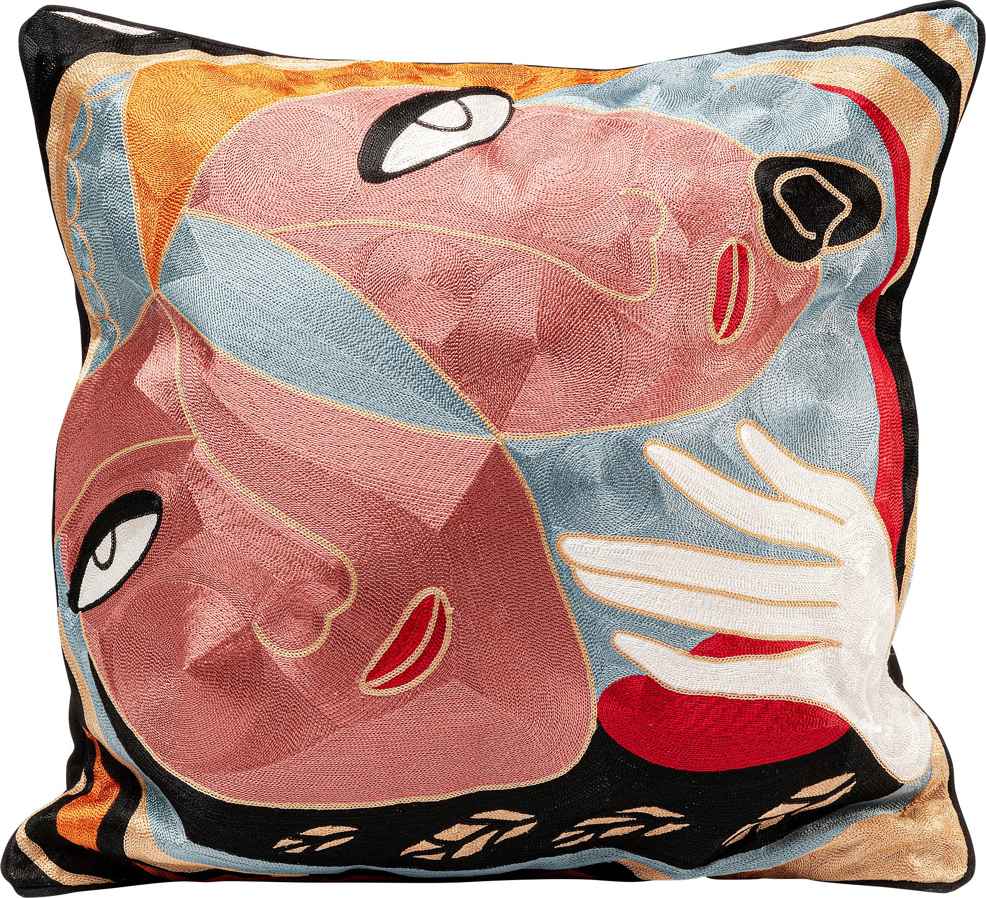 Kare Design Dekokissen Art Line Two Face, Kissenhülle mit Füllung, 50x50 cm, stützt Kopf und Nacken angenehm und sorgt für erholsamen Schlaf