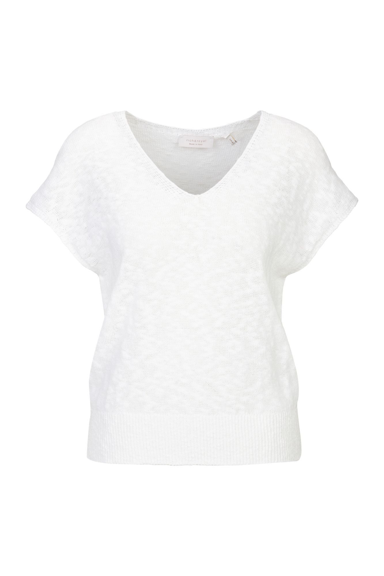 RICHROYAL Kurzarmpullover D-Strick mit weichem Baumwollgriff günstig online kaufen