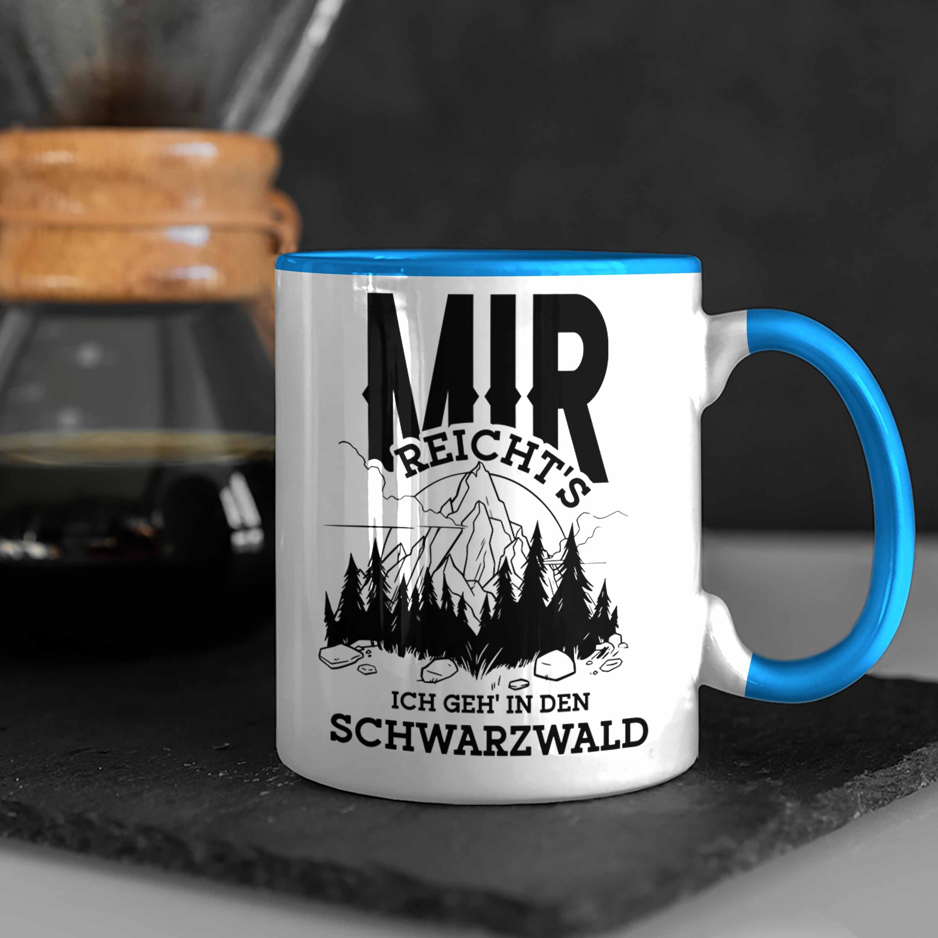 Tasse mit - Spruch Trendation lustigem Naturfre Geschenk Wanderer für Blau Tasse Schwarzwald