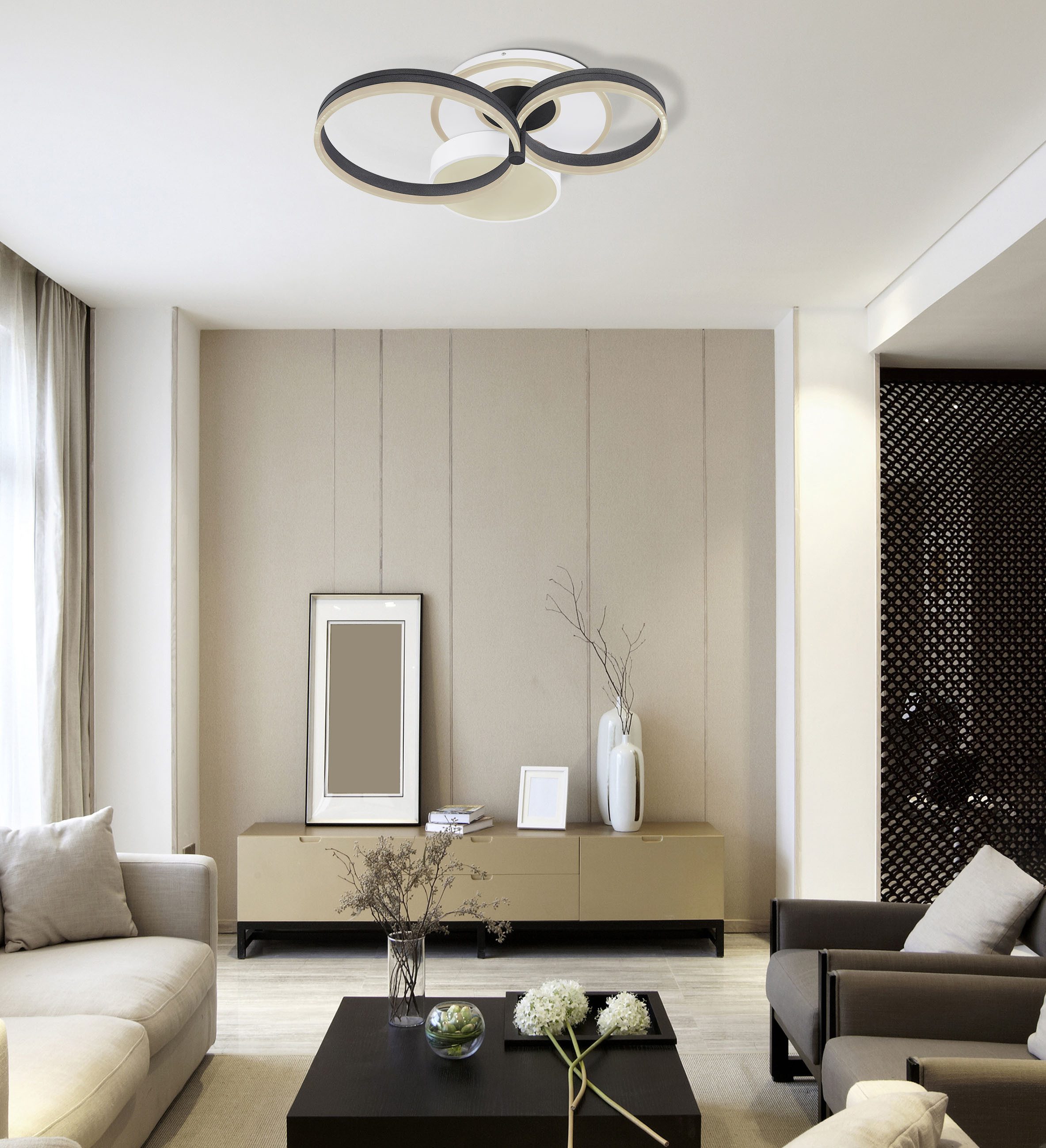 GLOBO LIGHTING LED Deckenleuchte JACK, Dimmfunktion, Memoryfunktion, Nachtlichtfunktion, Smart Home, mehrere Helligkeitsstufen, LED fest integriert, Deckenlampe/rund/Wohnzimmer/Schlafzimmer/modern