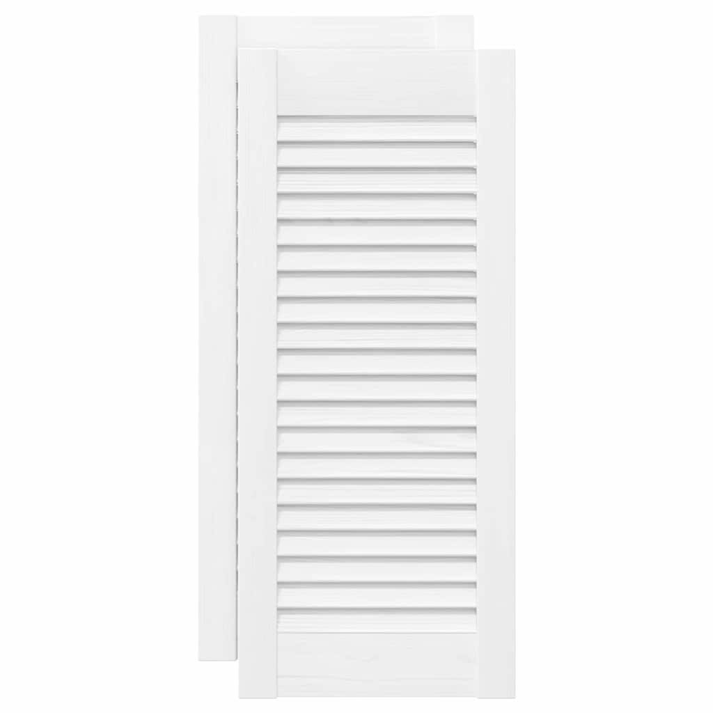 vidaXL Schranktür Schranktüren Lamellen-Design 2 Stk. Weiß 61,5x29,5 cm (2 St)