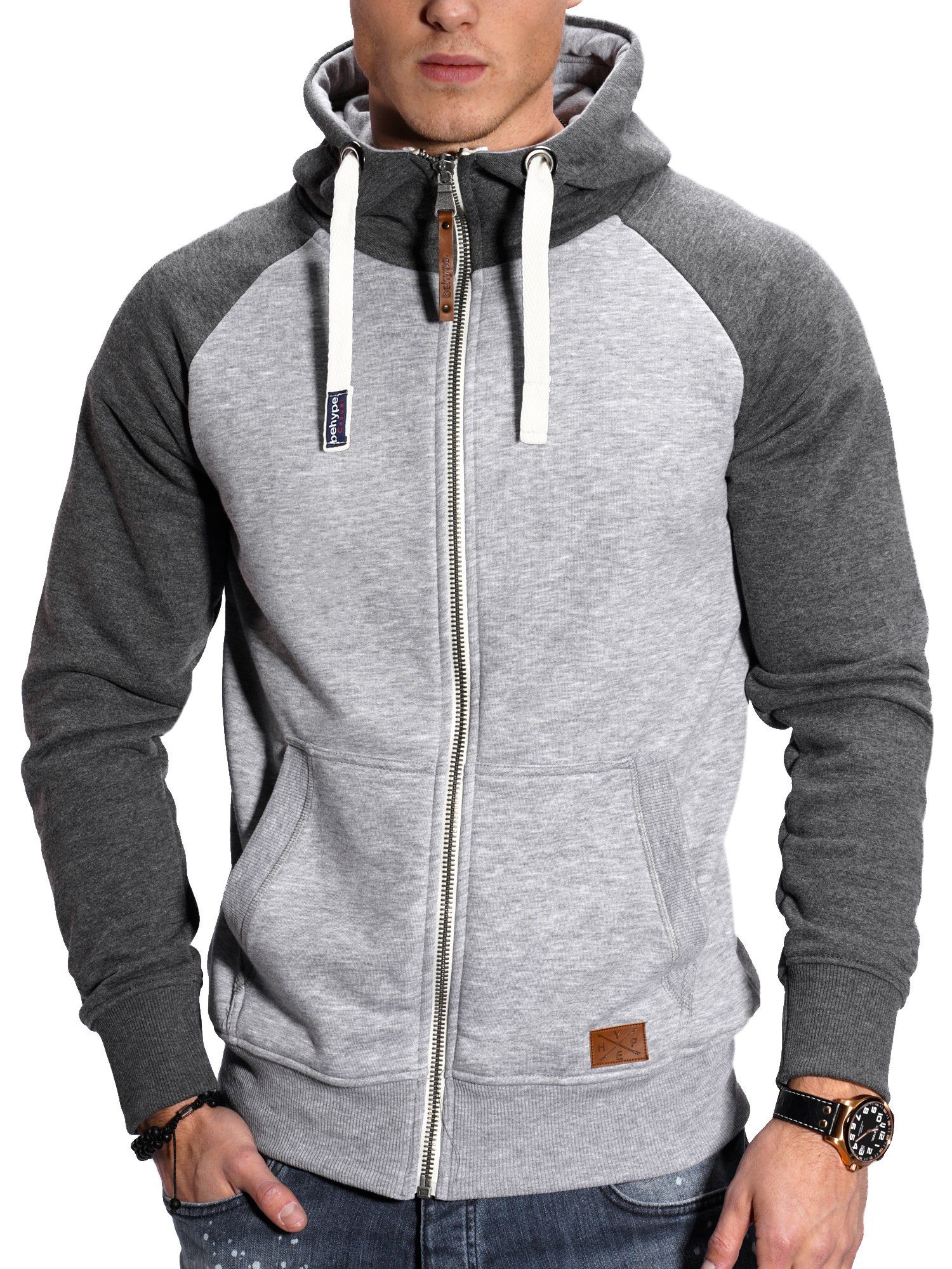 behype Kapuzensweatjacke BHSILA im Color-Block Stil günstig online kaufen