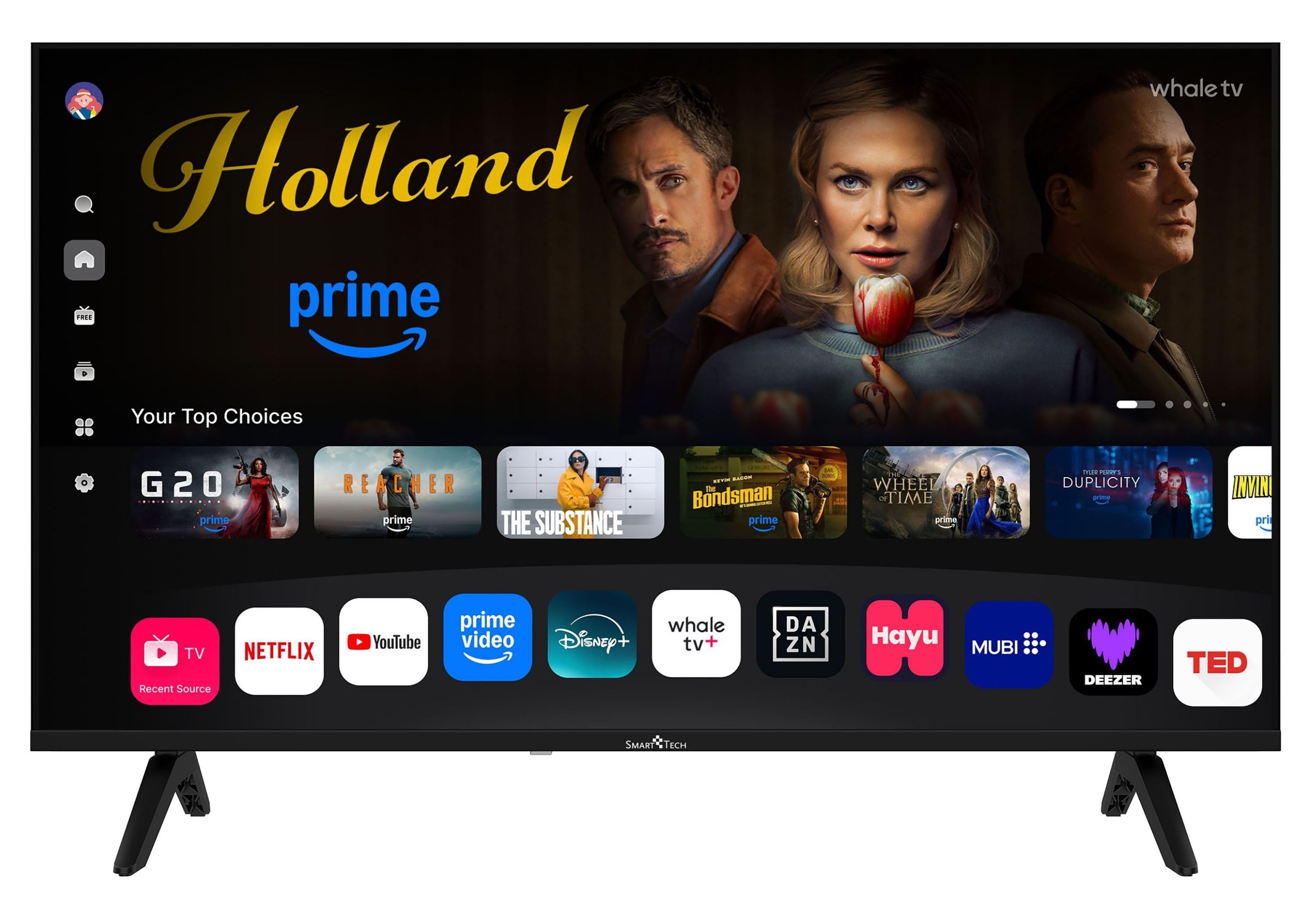 Smart Tech 40FH01K LED-Fernseher (101 cm/40 Zoll, Full HD, Whale TV, Whale Smart TV, HDR, Bluetooth, Triple-Tuner)