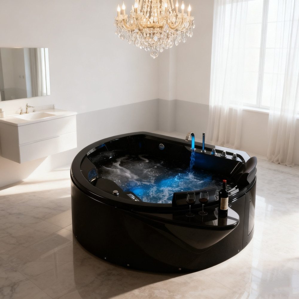 Duwilux Whirlpool-Badewanne XL 2 Personen Whirlpool Perth 198x162 Badewanne Whirlwanne, Heizung