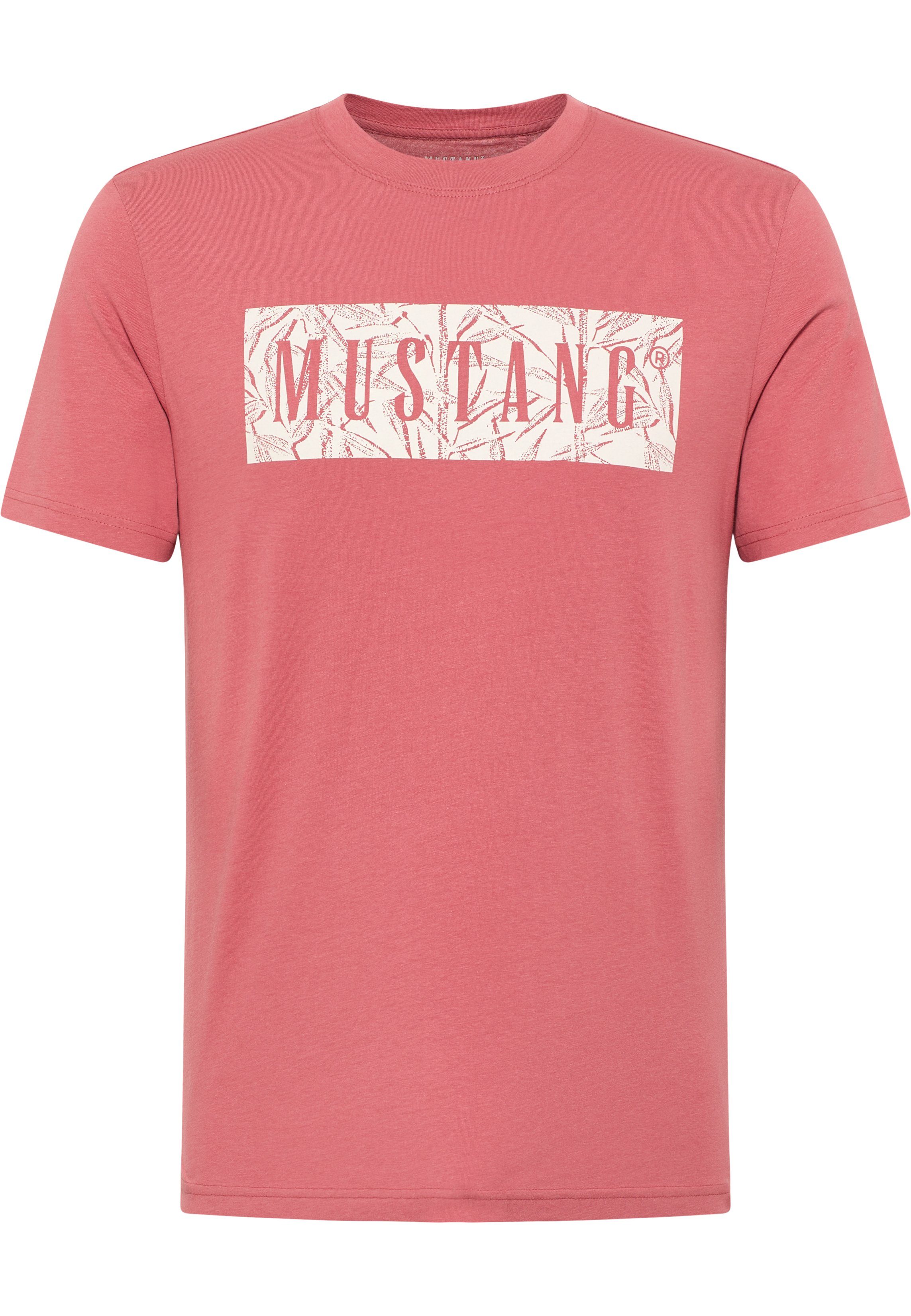 Mustang hellrot Kurzarmshirt Print-Shirt MUSTANG